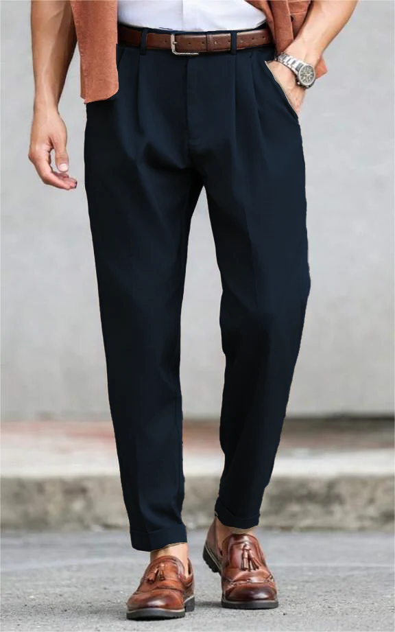 Refined Tailored Pleat Linen Pants - Image 7