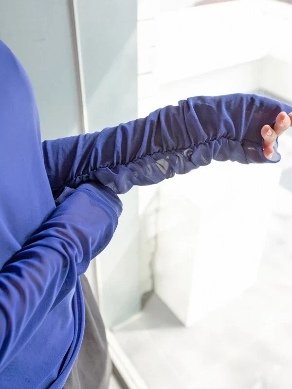 Ruched Sleeve Sheer Top - Image 3
