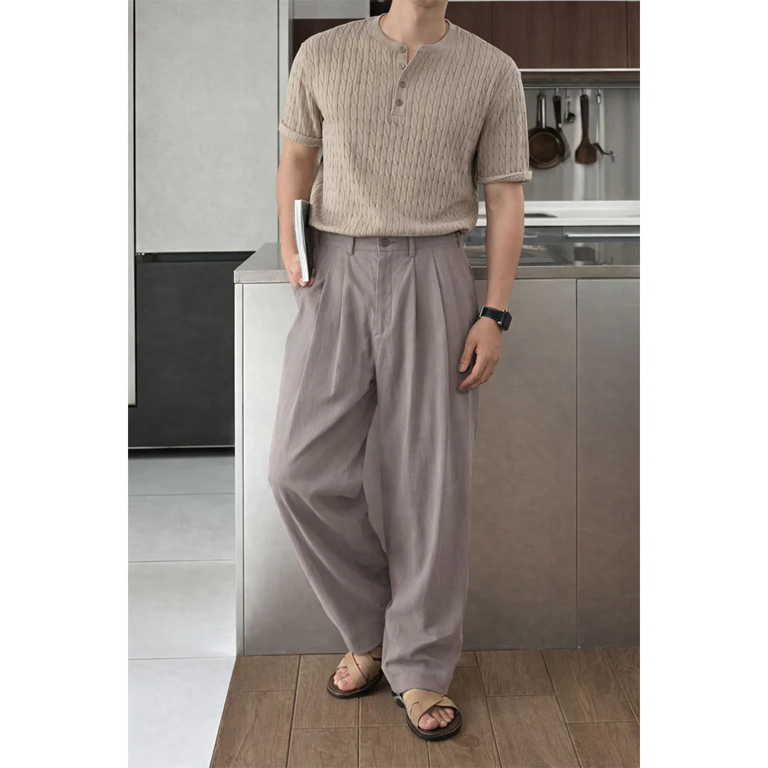 Seoul Loose Pleated Baggy Trousers - Image 3
