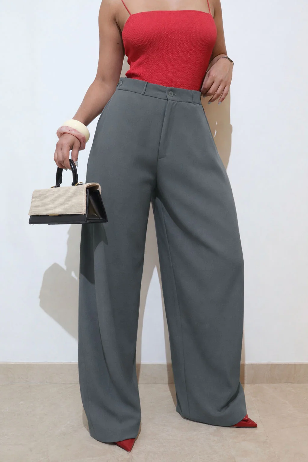 Settle Side Button Pleated Wide Pants - Image 13