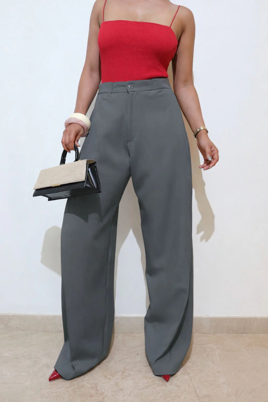 Settle Side Button Pleated Wide Pants - Image 14