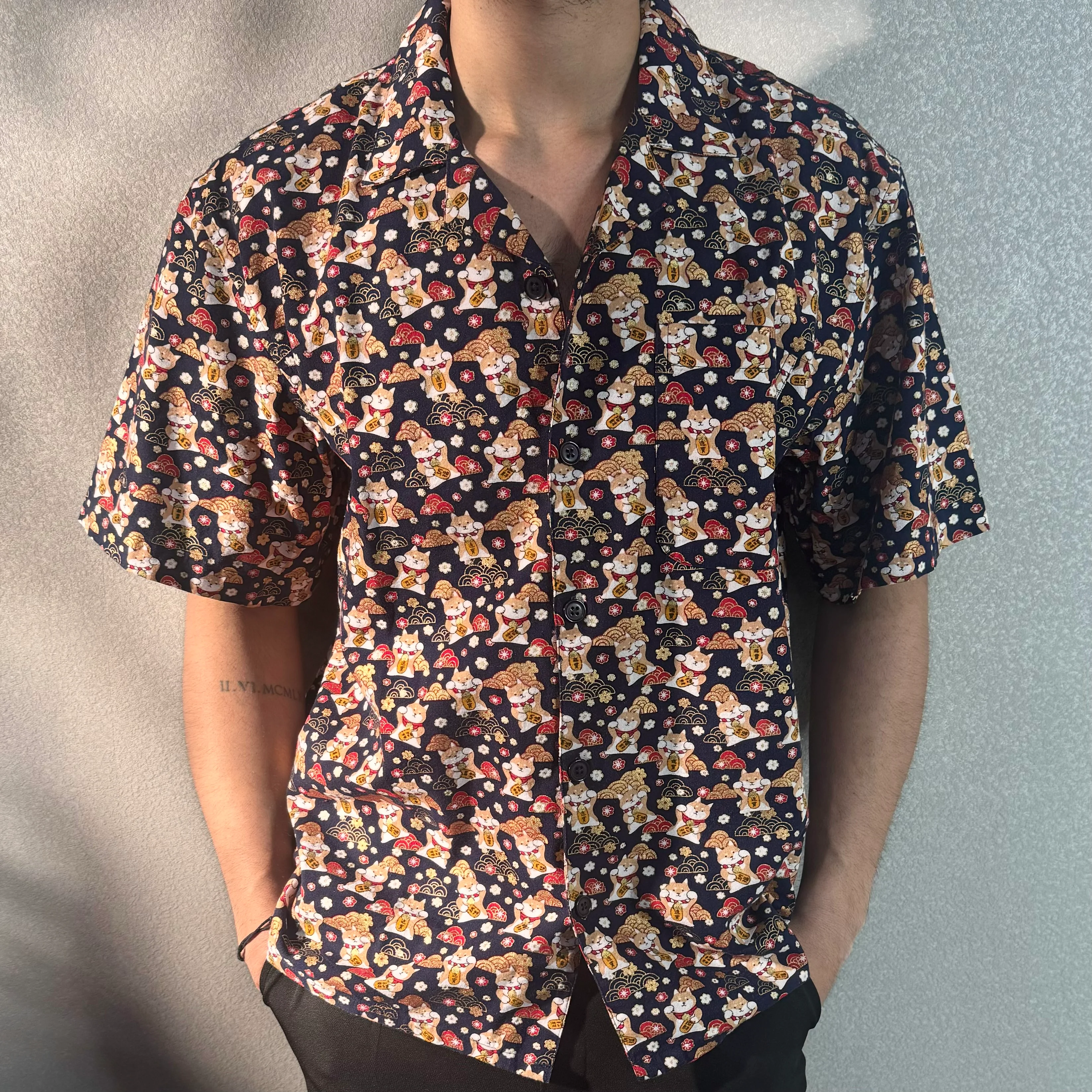Shanghai Fortune Cat Structured Shirt - Image 2