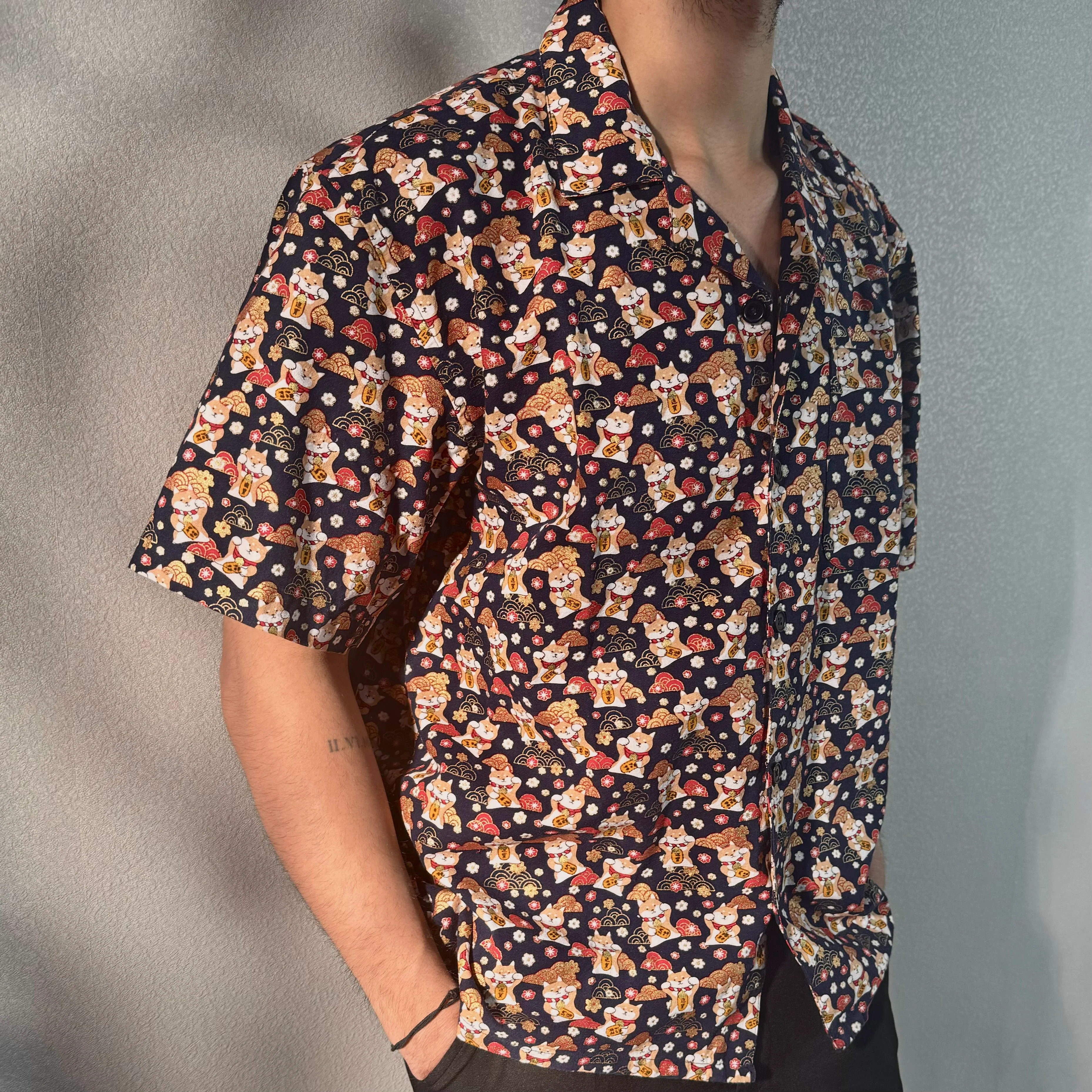 Shanghai Fortune Cat Structured Shirt - Image 3