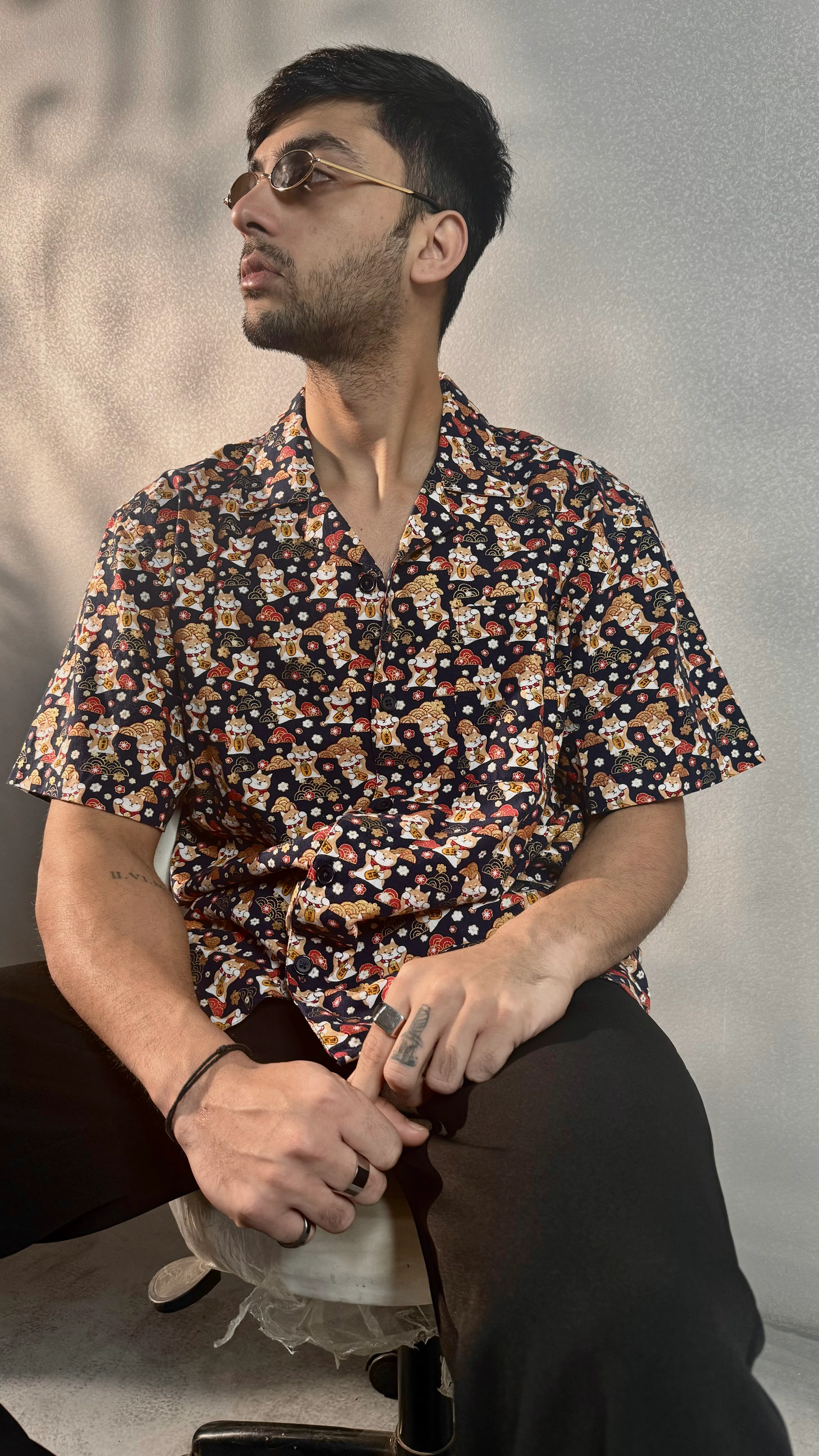 Shanghai Fortune Cat Structured Shirt - Image 5