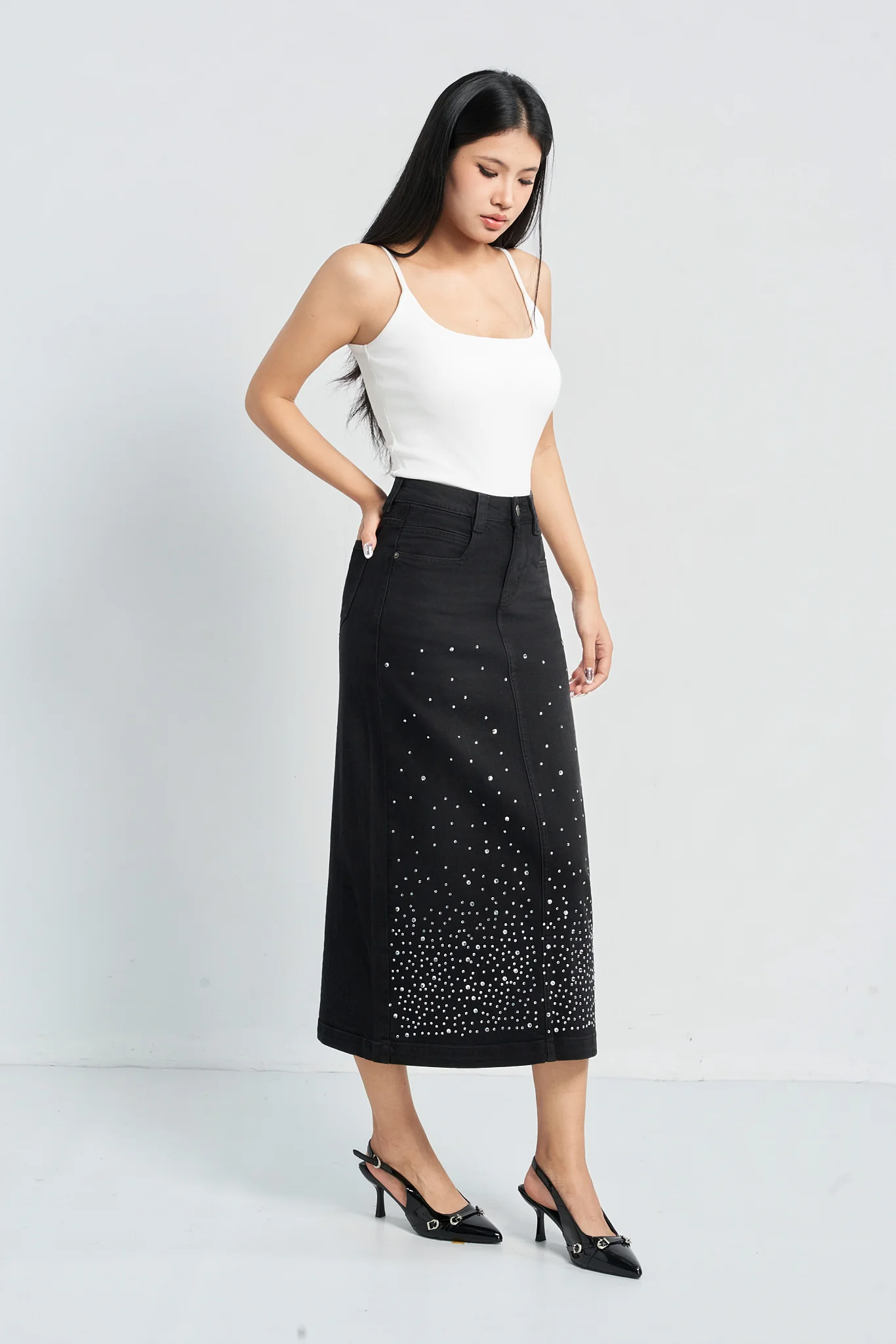 Shimmer Fade Straight Skirt - Image 2