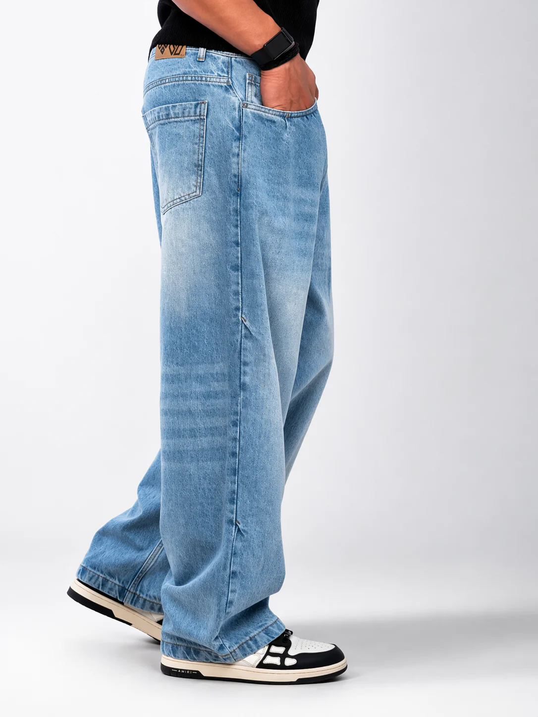 Silver Blue Profile Super Baggy Jeans - Image 5