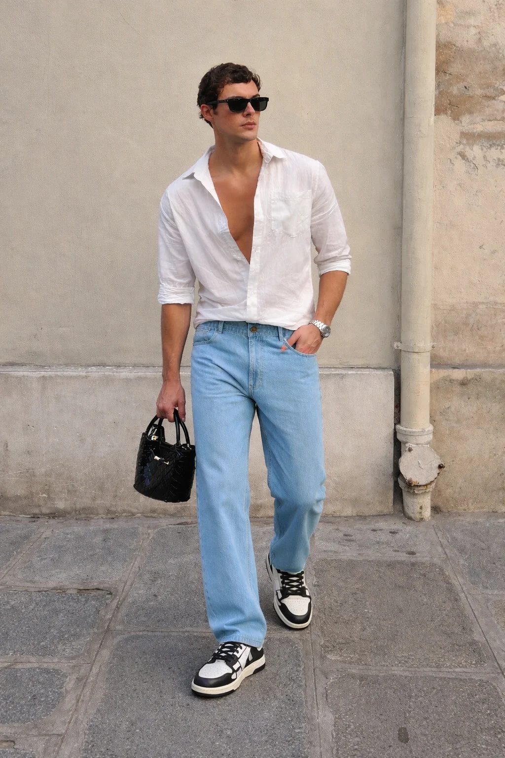 Slate Blue Baggy Fit Rigid Jeans - Image 5