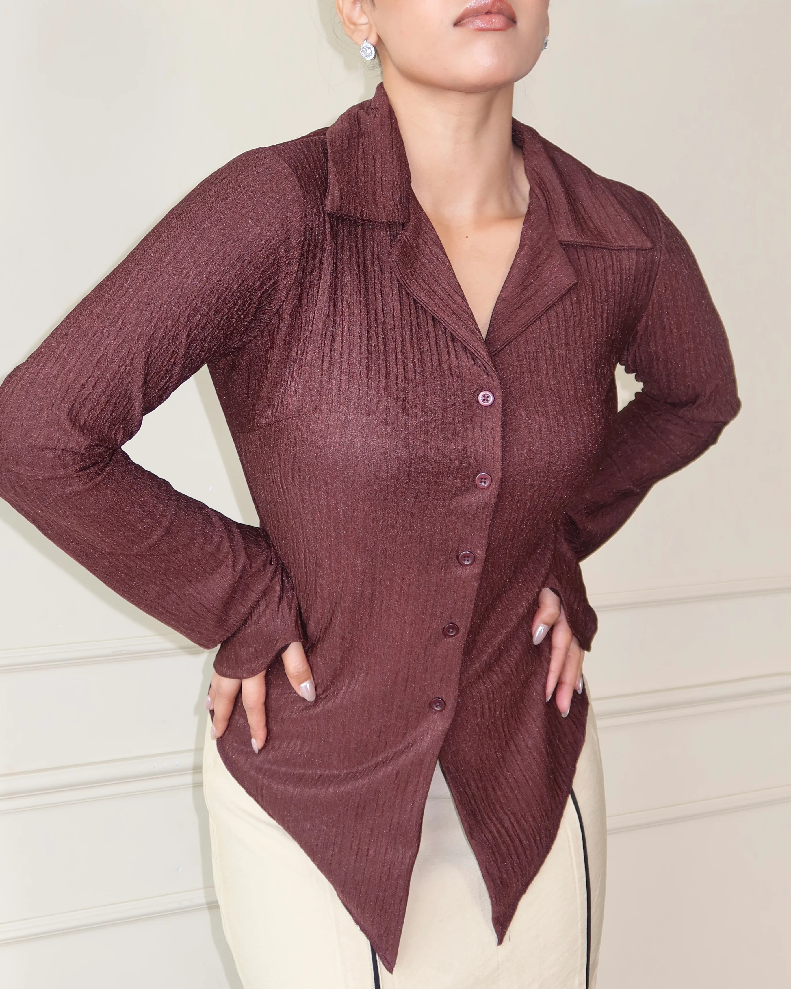 Sleek Retro Texture Shirt - Image 10