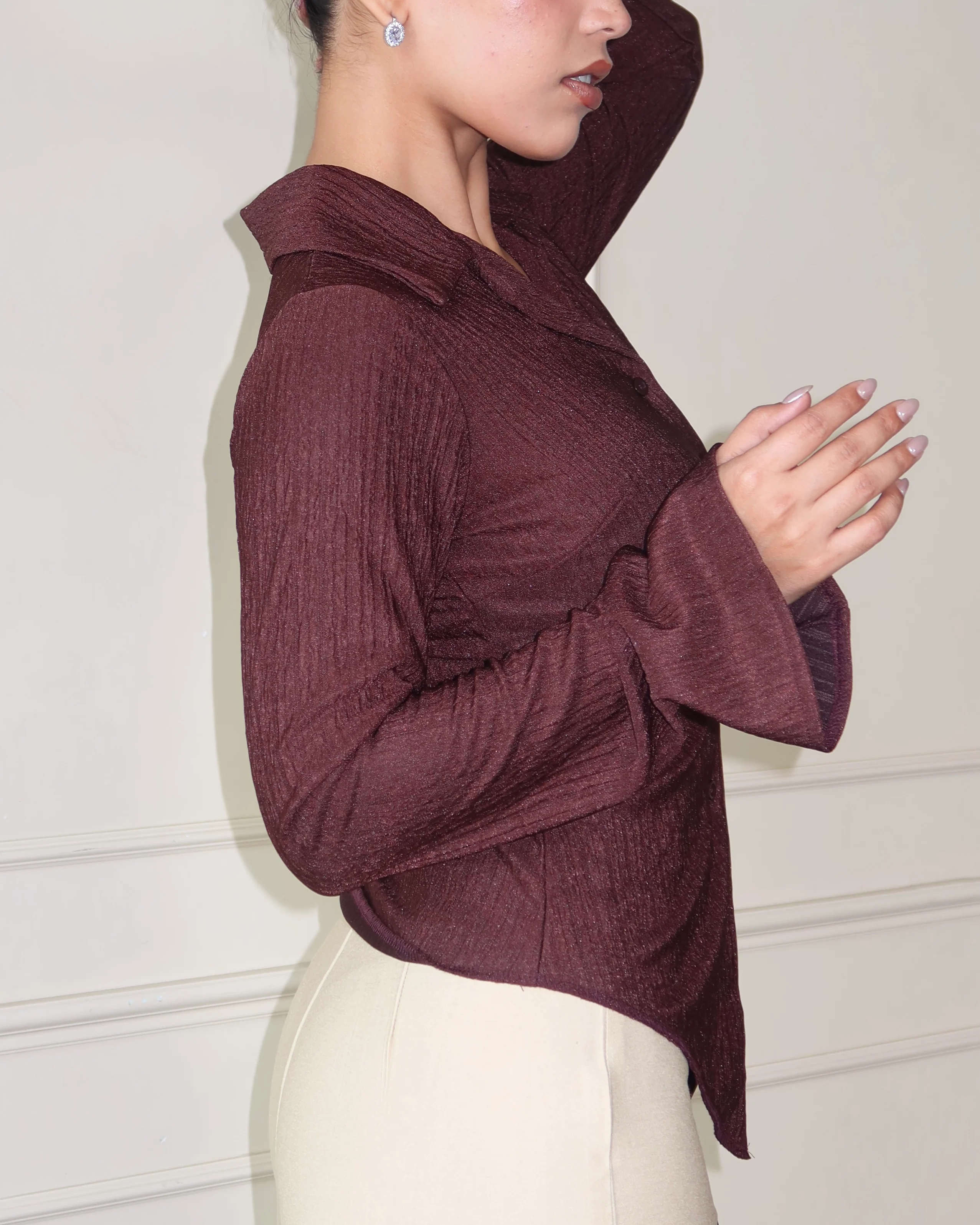 Sleek Retro Texture Shirt - Image 11