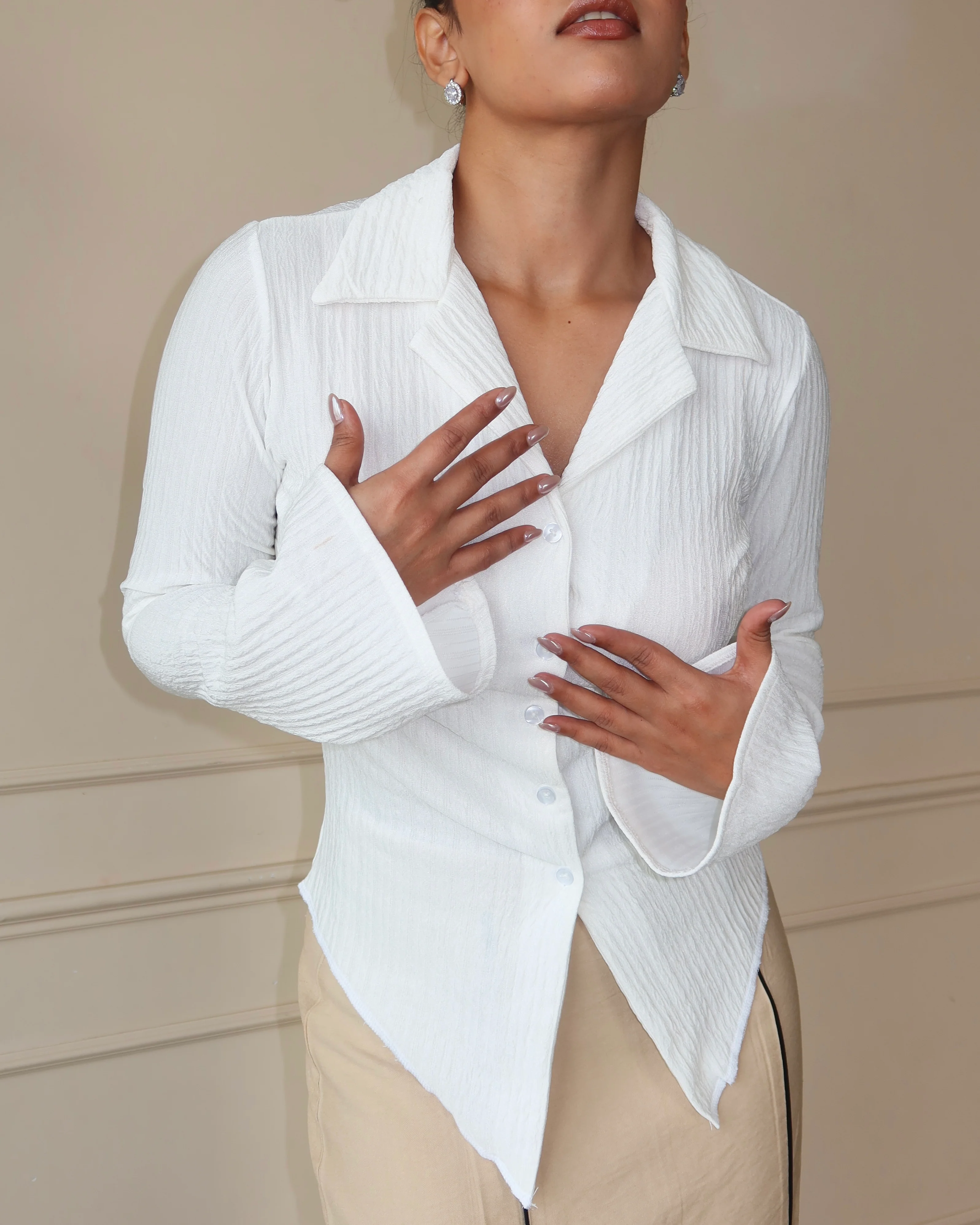 Sleek Retro Texture Shirt - Image 3