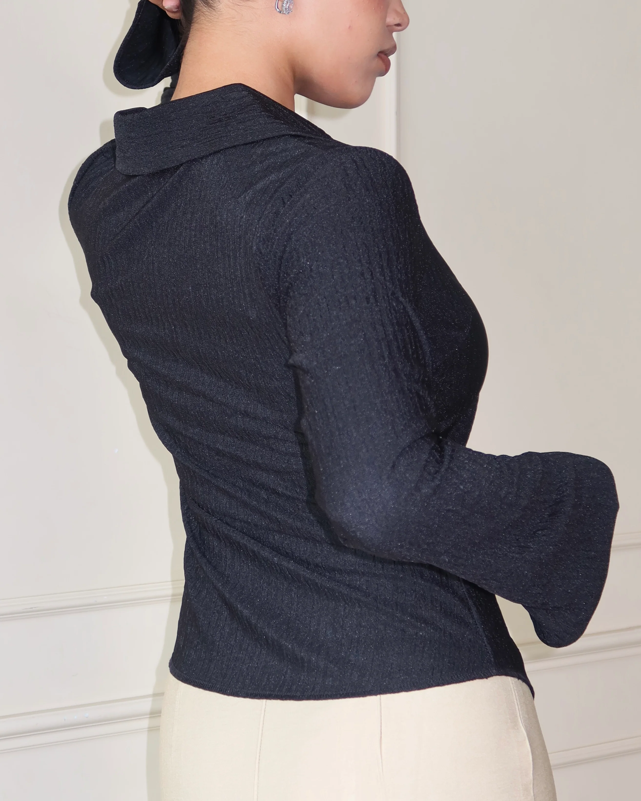 Sleek Retro Texture Shirt - Image 5