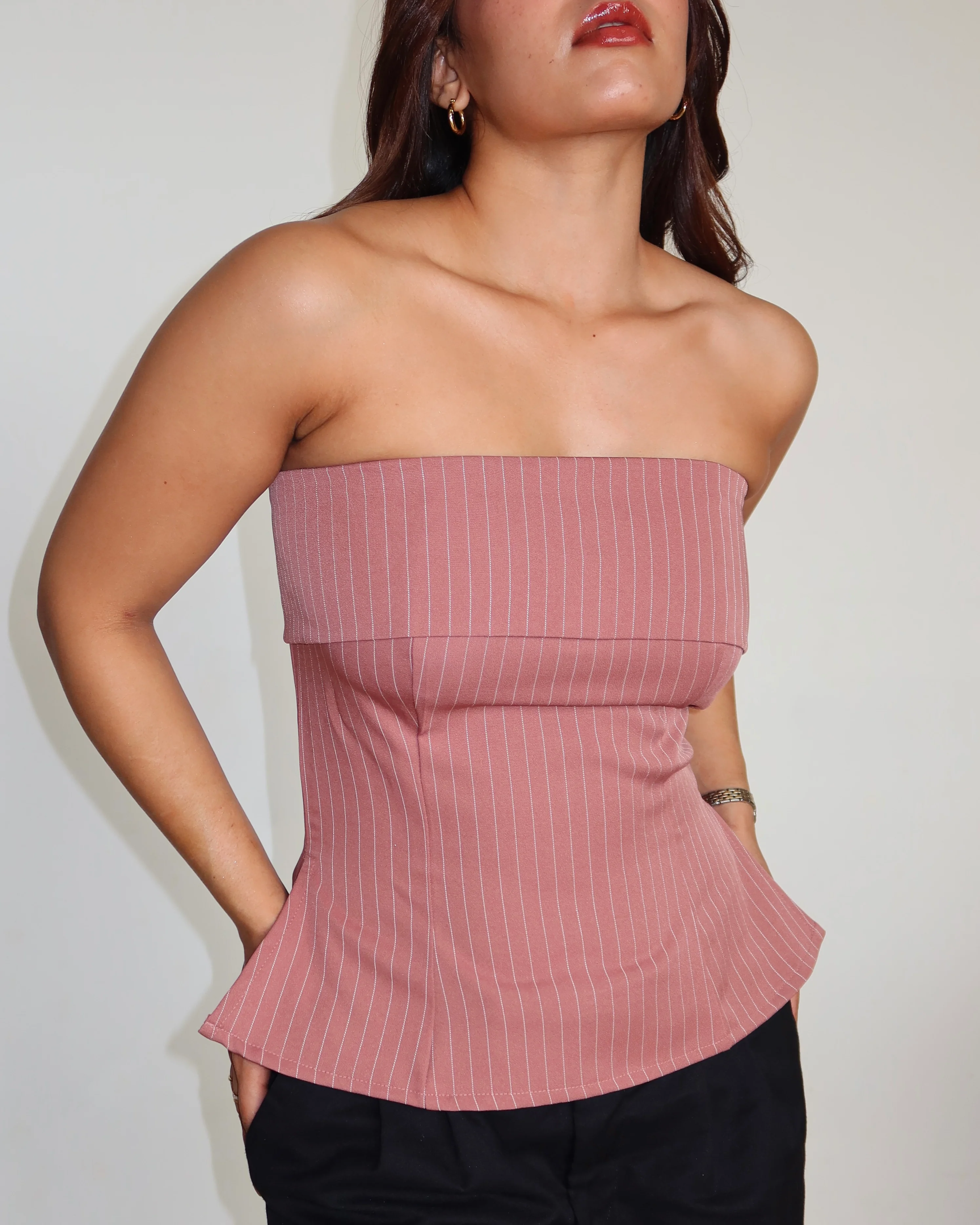 Sleek Stripe Bandeau Top - Image 10