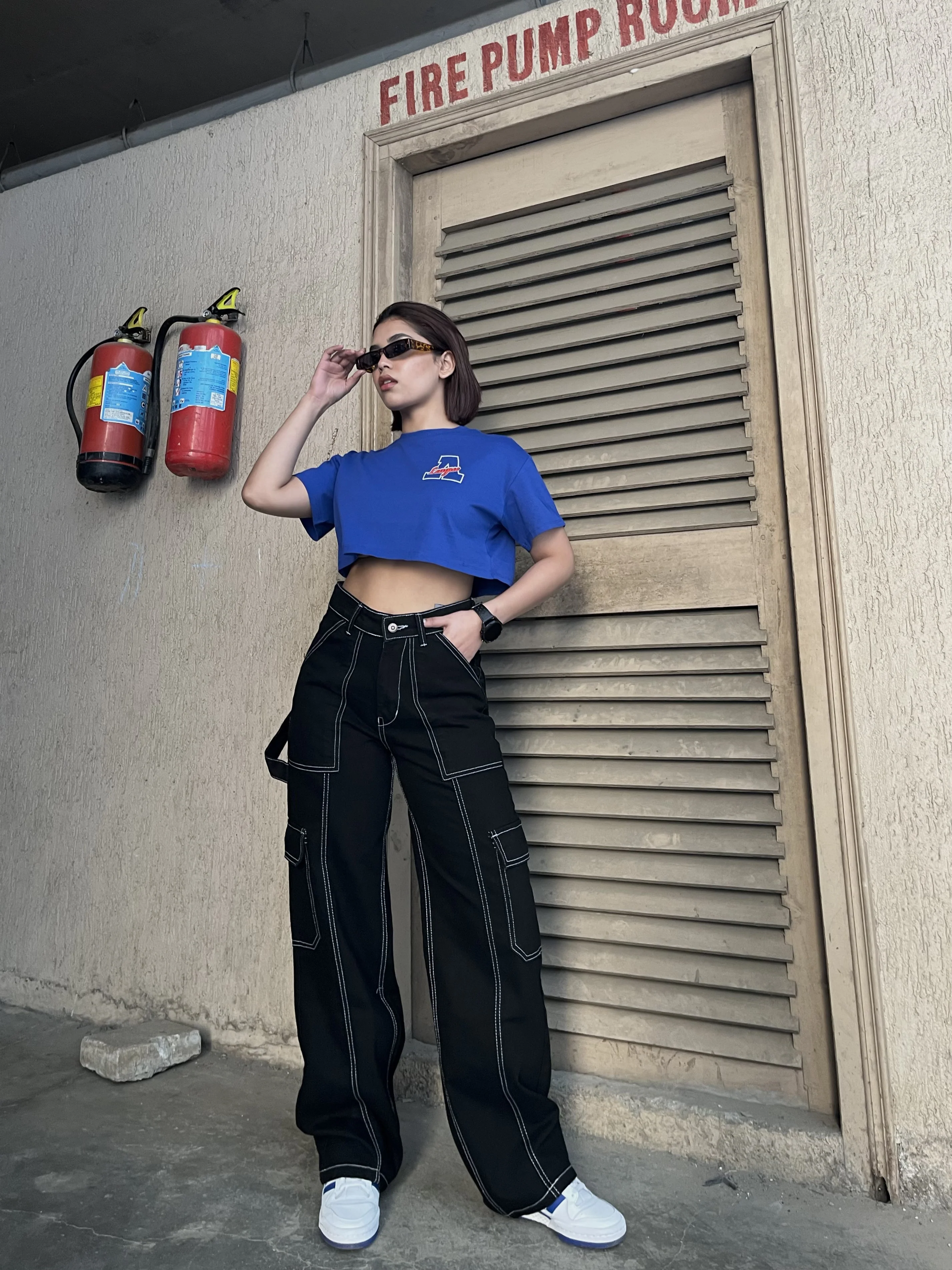 So Hip Hop Black High Waist Cargo Jeans - Image 3
