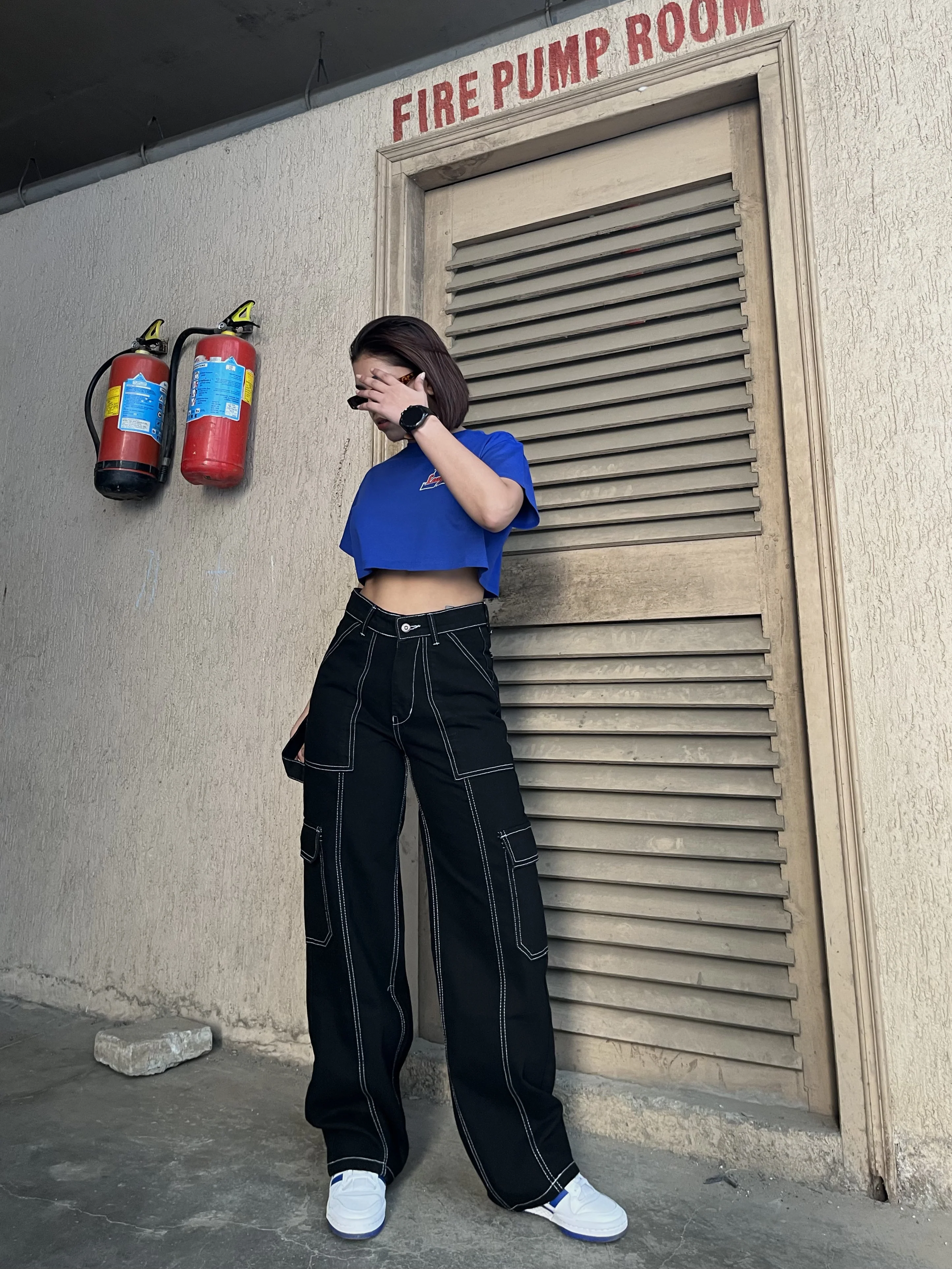 So Hip Hop Black High Waist Cargo Jeans - Image 5
