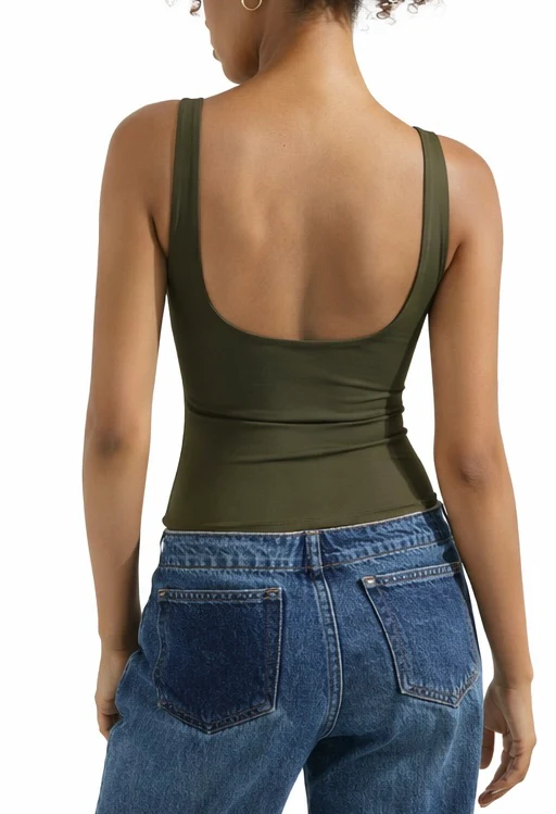 Soft Backless Boat Neck Tank Top - Image 11