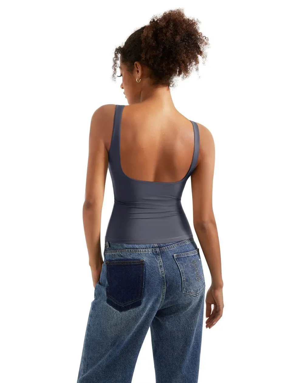 Soft Backless Boat Neck Tank Top - Image 24