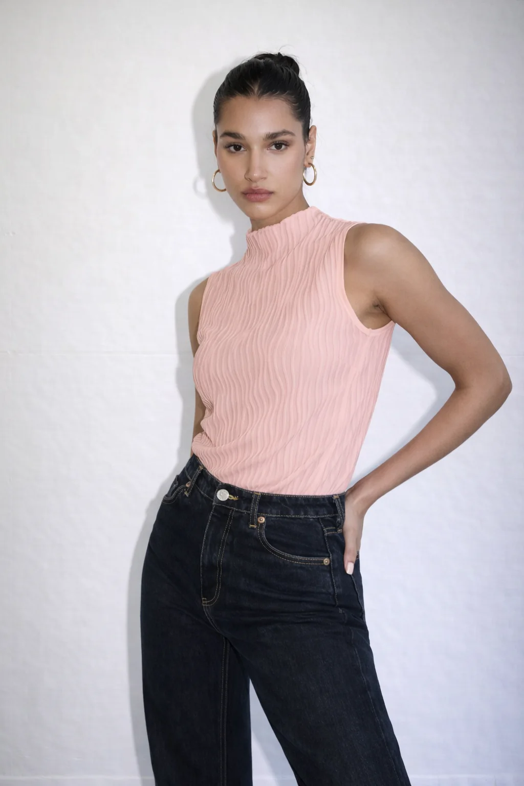 Soft High Neck Textured Top - Image 12