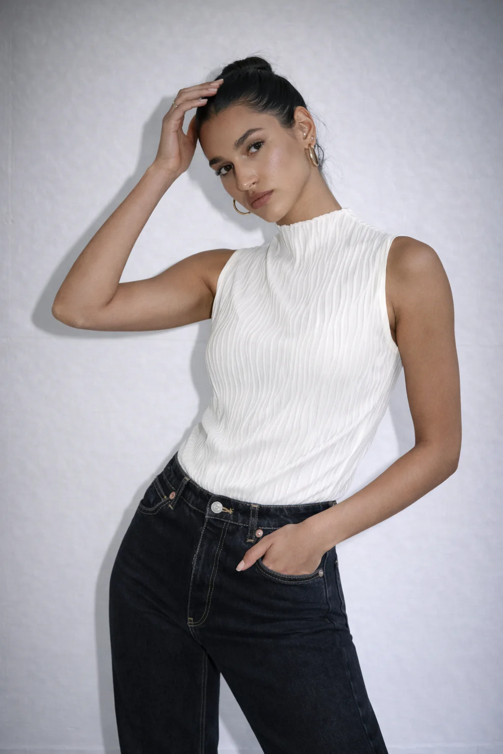Soft High Neck Textured Top - Image 19