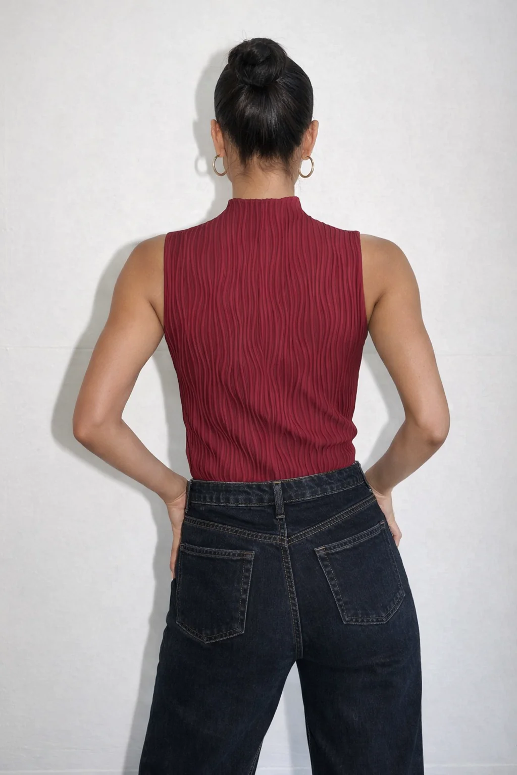 Soft High Neck Textured Top - Image 4