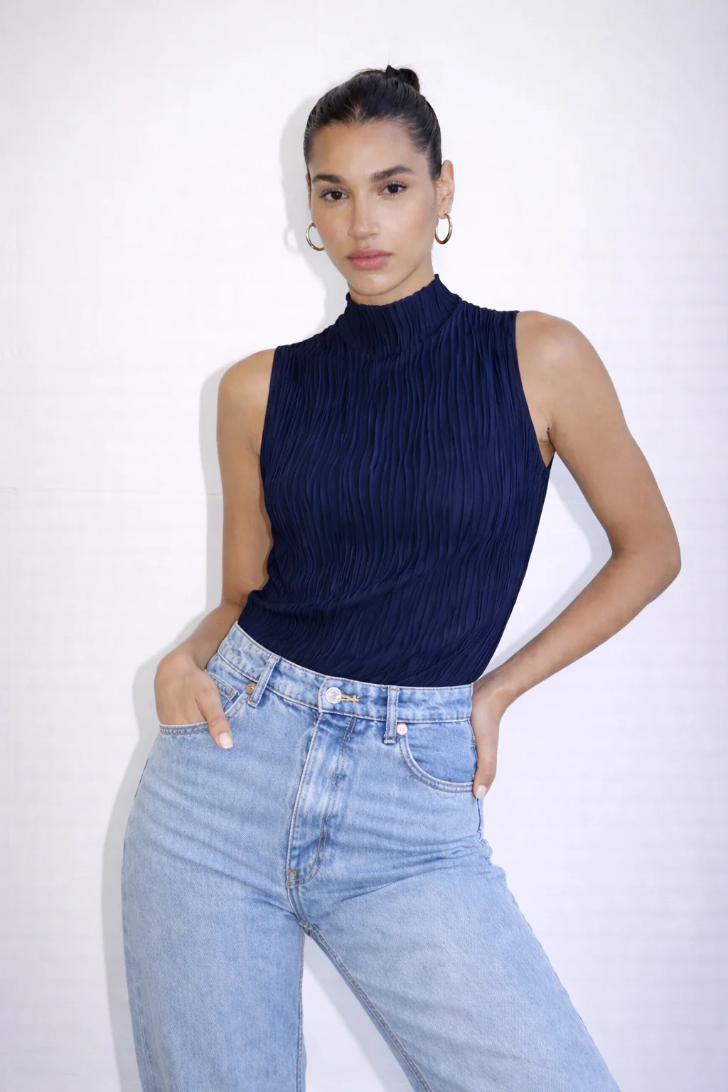 Soft High Neck Textured Top - Image 9