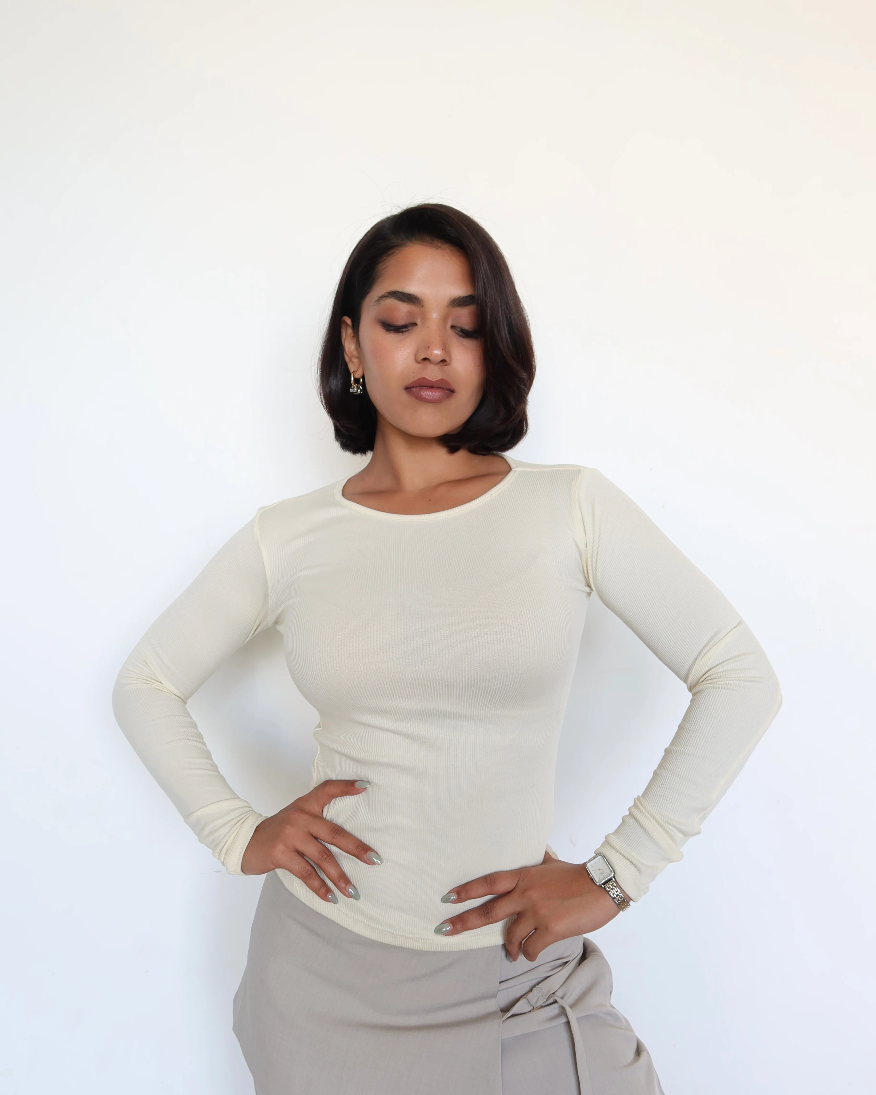 Soft Touch Rib Long Sleeve Top - Image 11