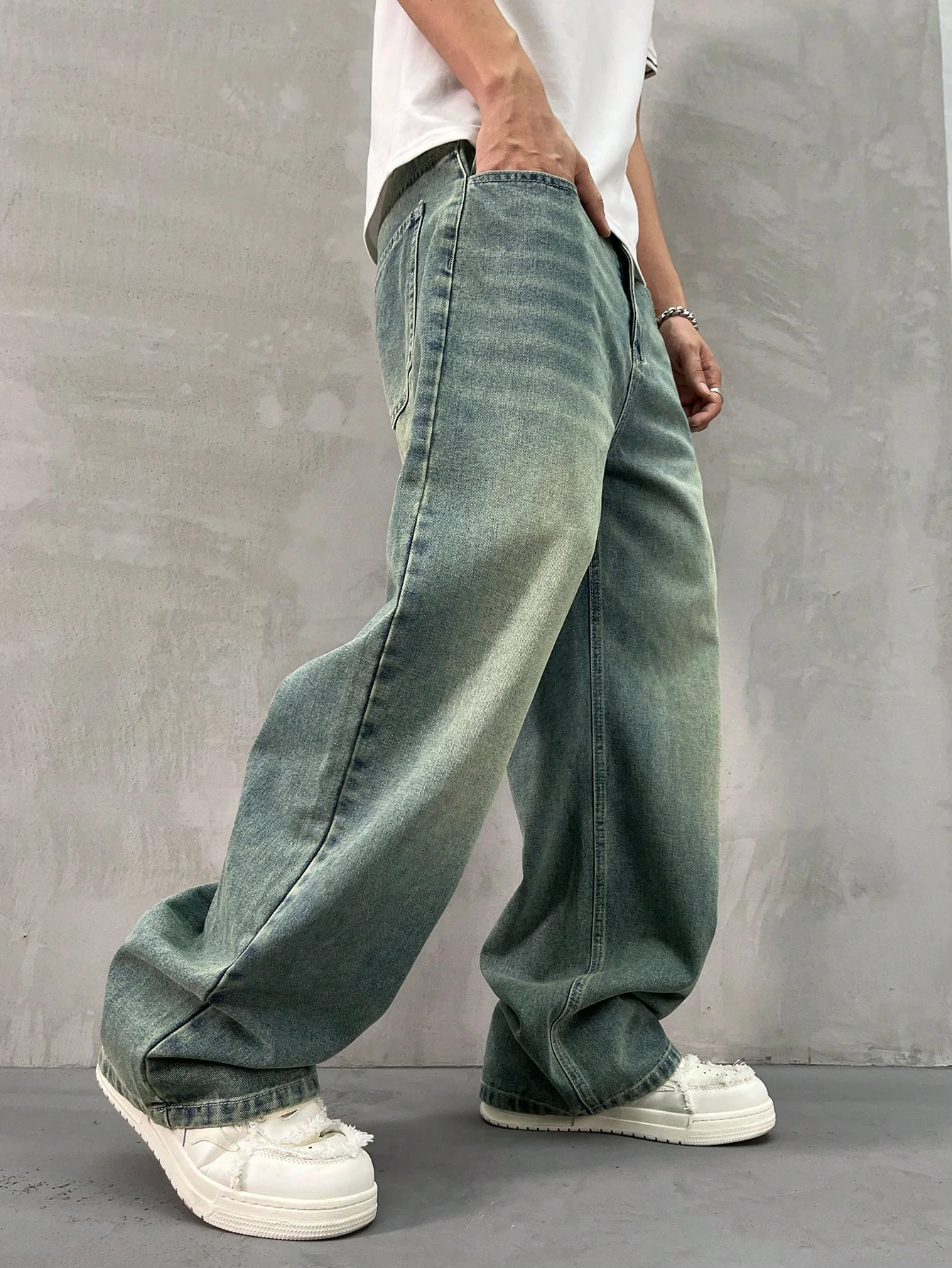 Spearmint Fade Baggy Fit Jeans - Image 3