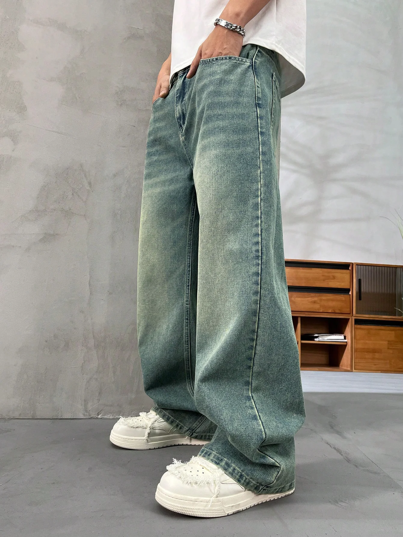 Spearmint Fade Baggy Fit Jeans - Image 5