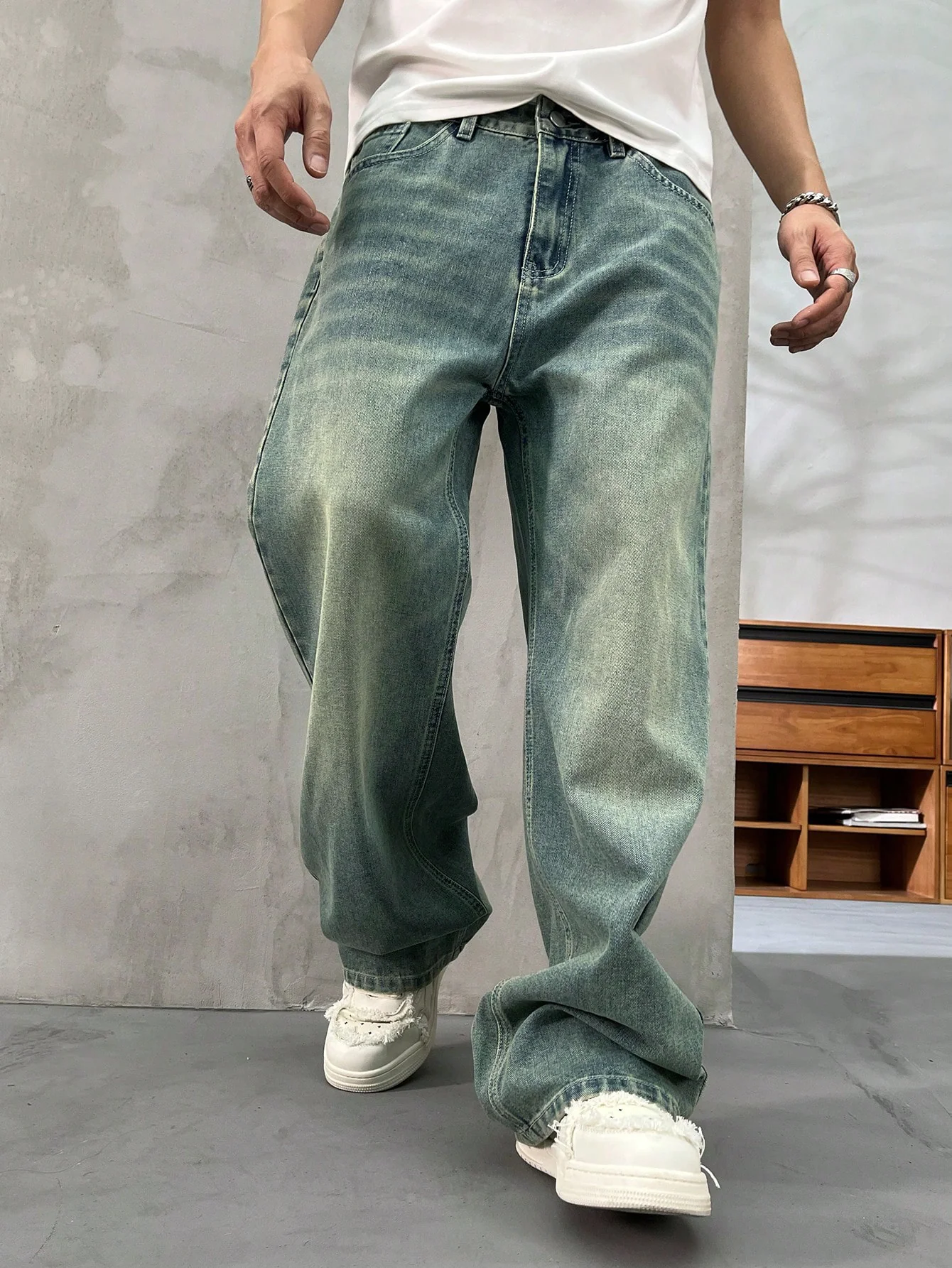 Spearmint Fade Baggy Fit Jeans - Image 6