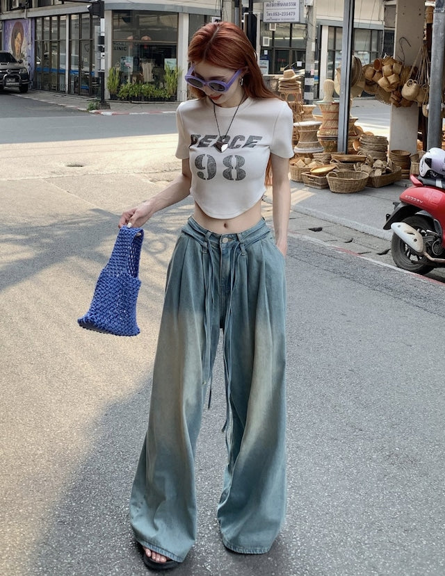 Sporty Glam Baggy Denim Joggers - Image 4
