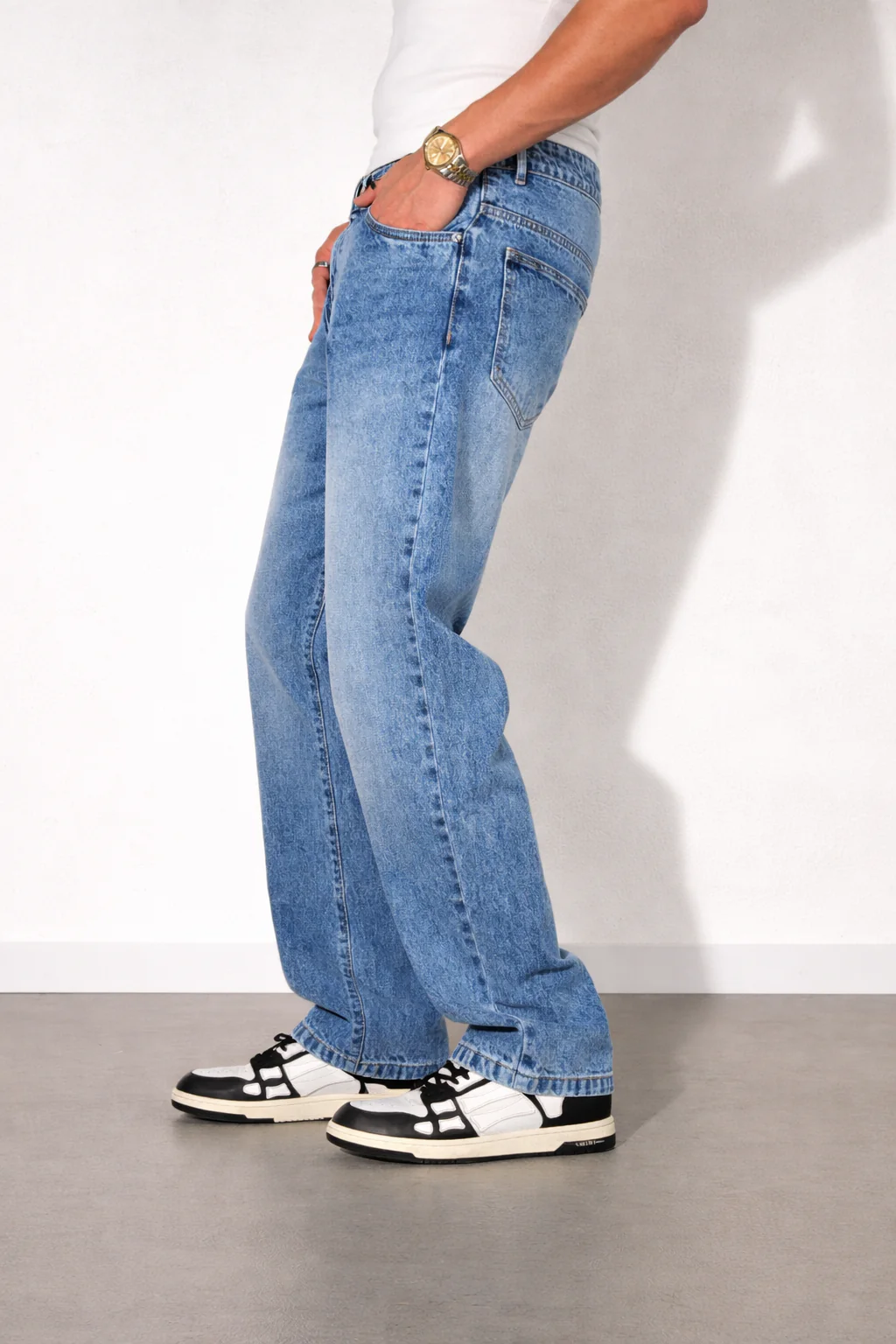 Steel Blue Straight Fit Jeans - Image 3