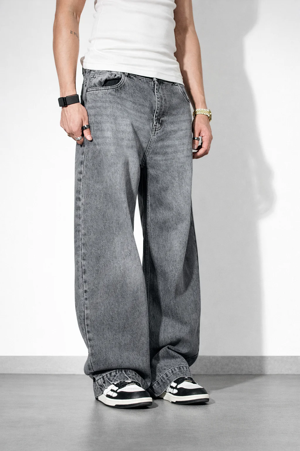Stoned Grey Japan Baggy Jeans - Image 2