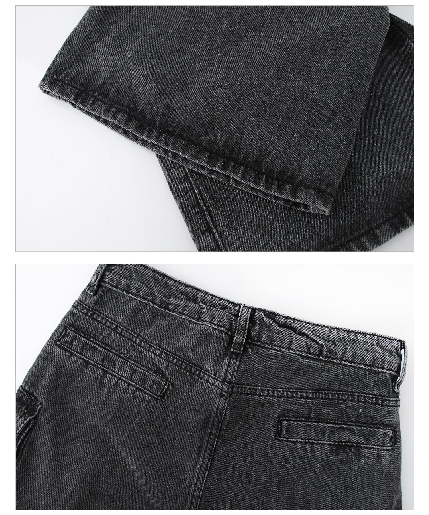 Stoned Grey Ruched Cargo Jeans - Image 7