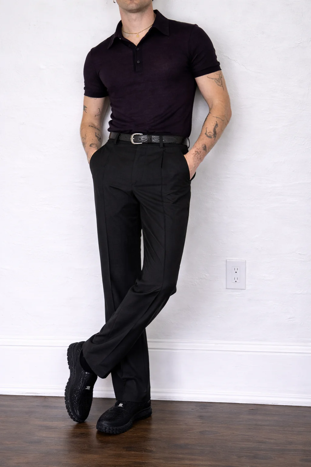 Straight Korean Pin-Tuck Pants - Image 2
