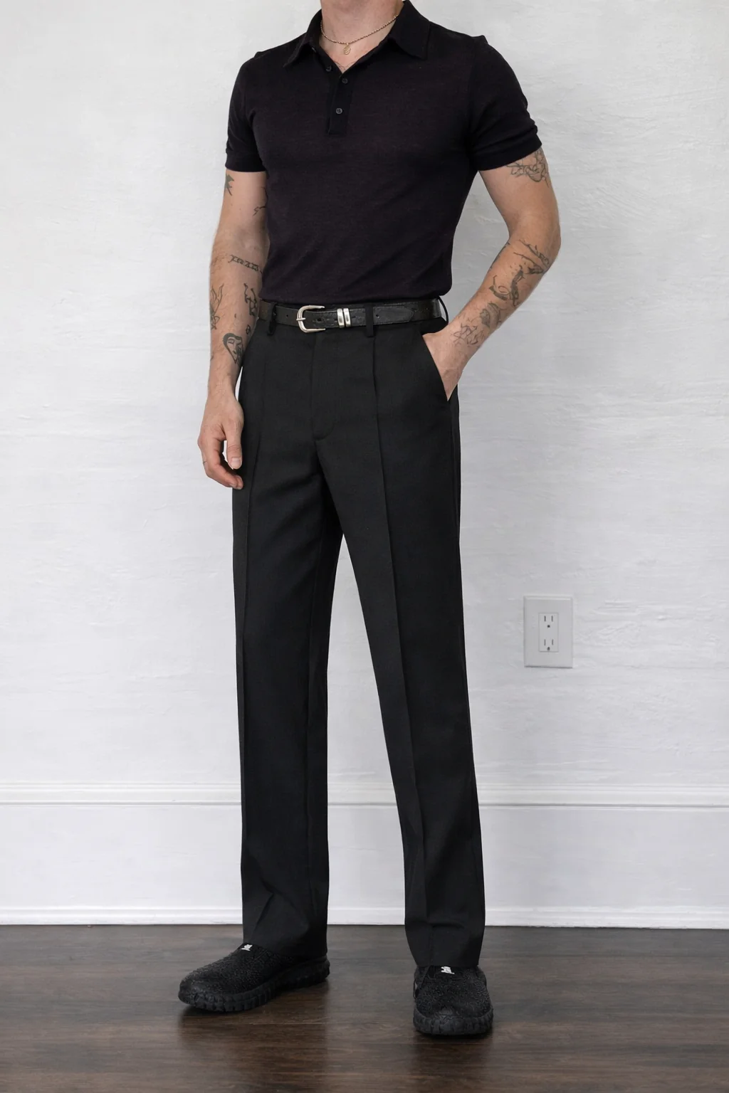 Straight Korean Pin-Tuck Pants - Image 3