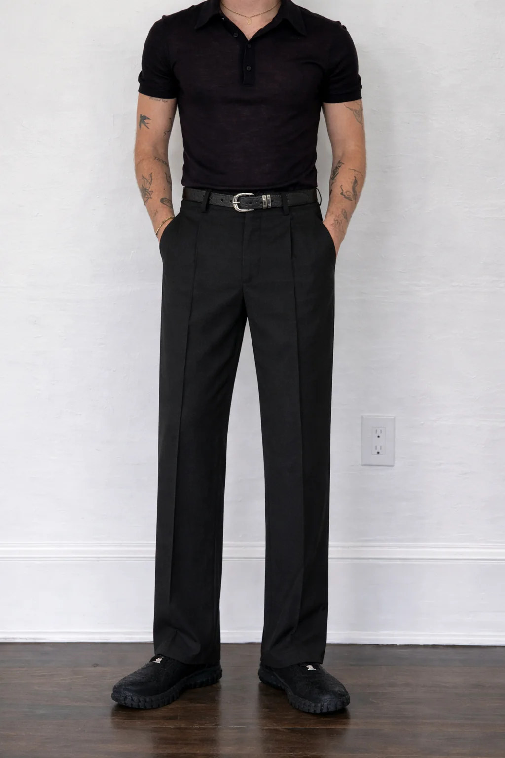 Straight Korean Pin-Tuck Pants - Image 4