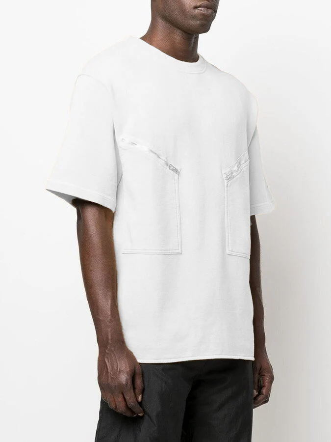 Street Style Zipper Baggy Tee - Image 2