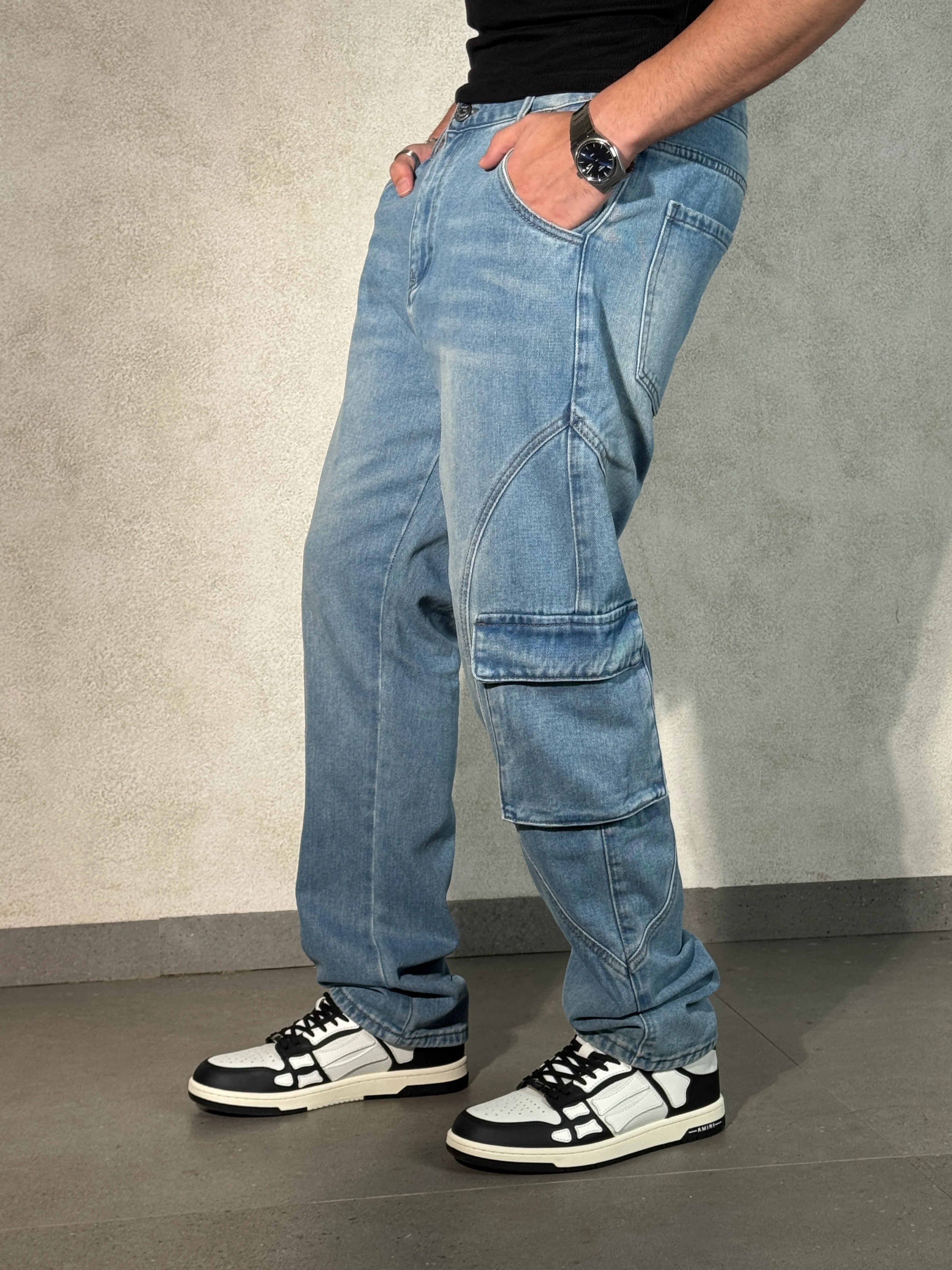Strike Seam Cargo Straight Jeans - Image 2