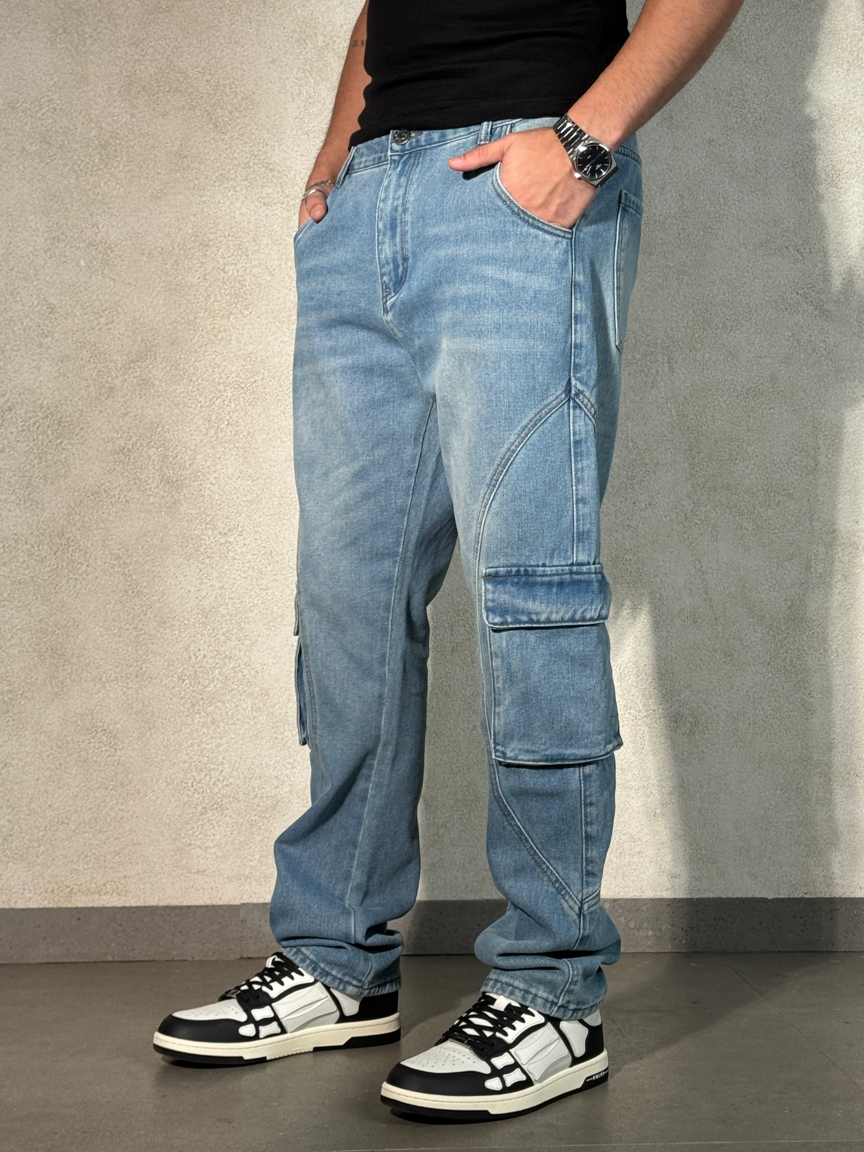 Strike Seam Cargo Straight Jeans - Image 3