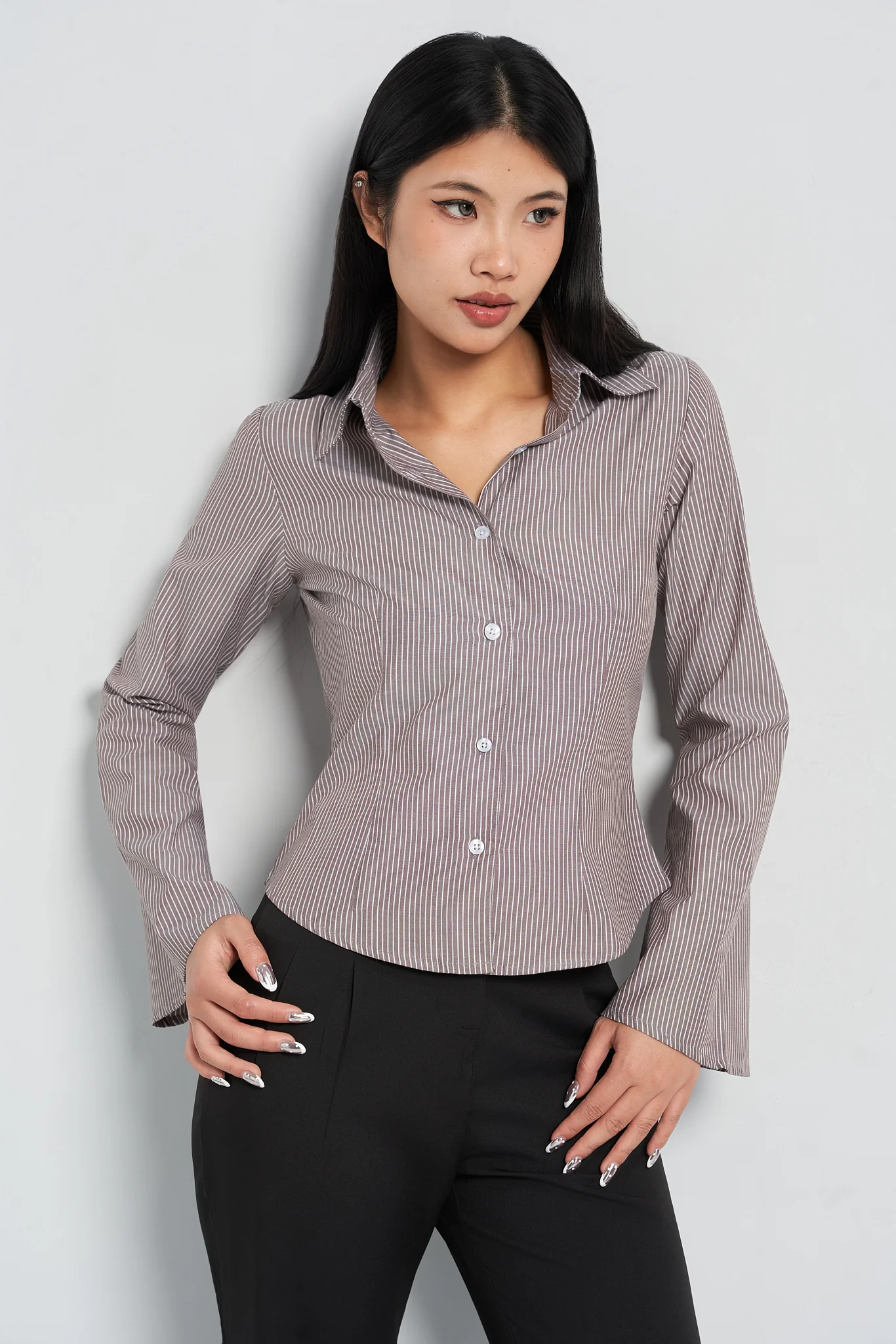 Stripe Bell Sleeve Shirt - Image 18