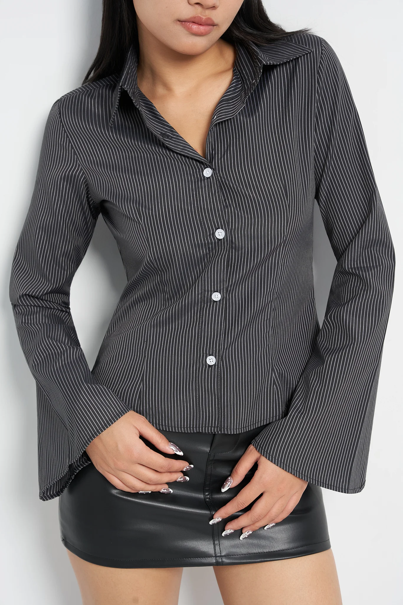 Stripe Bell Sleeve Shirt - Image 2