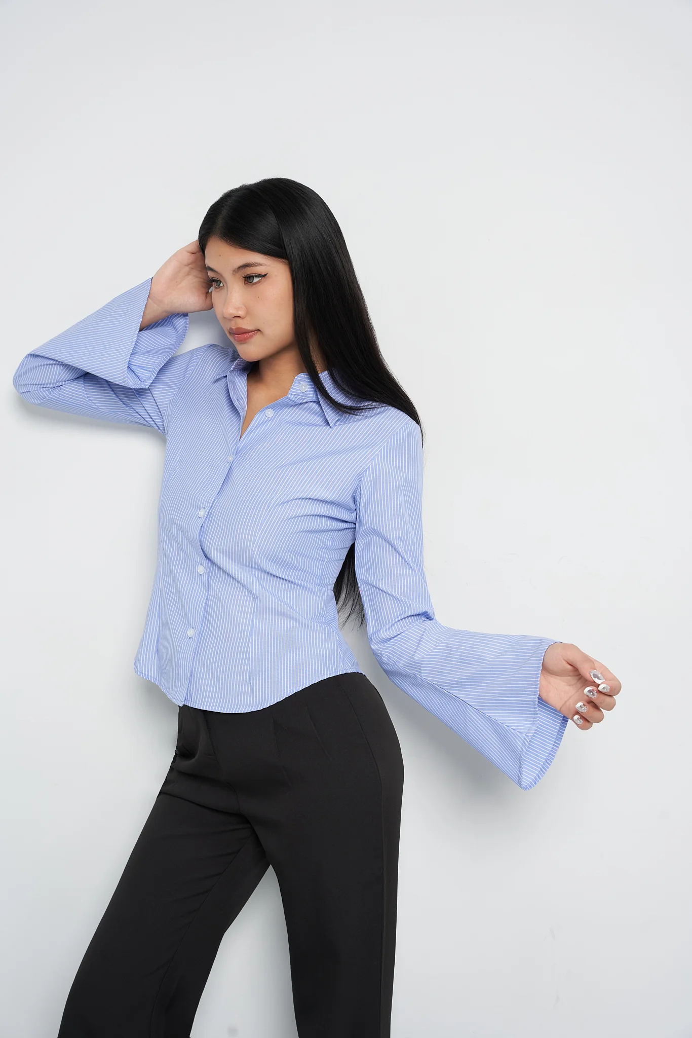 Stripe Bell Sleeve Shirt - Image 23