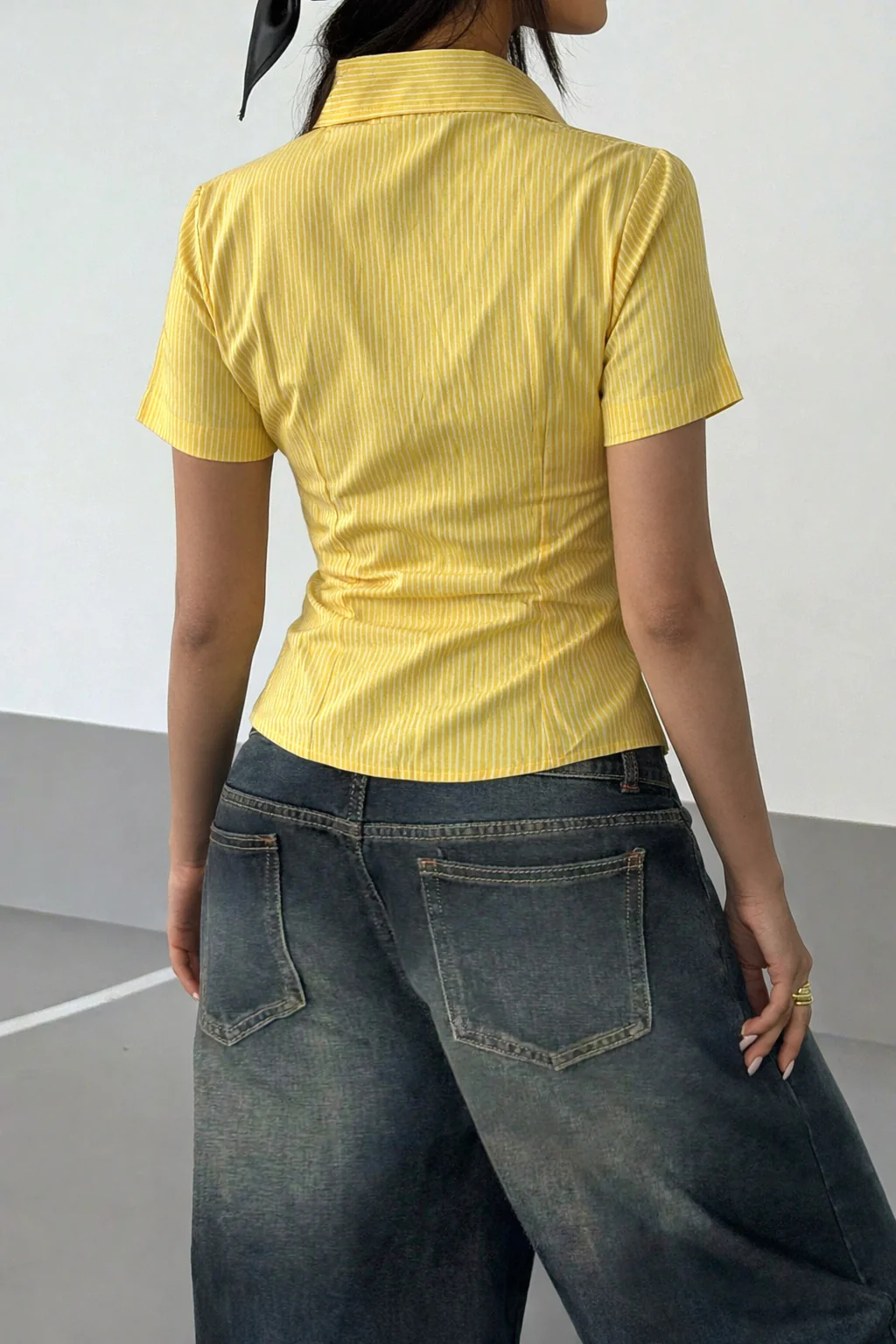 Stripe Waist Sculpt Short Sleeve Shirt - Image 15