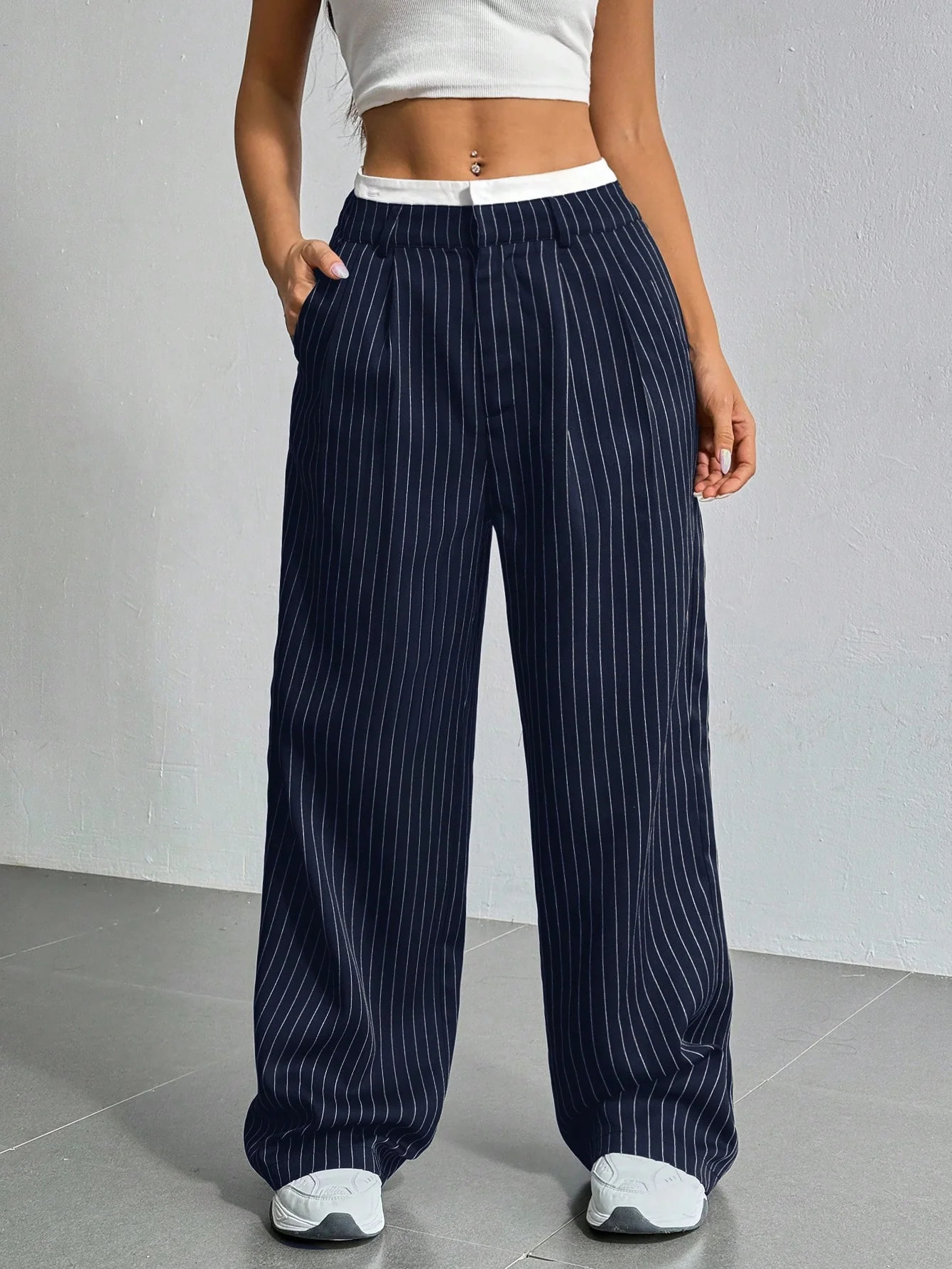 Striped Boxer Wide Leg Trousers - Image 11