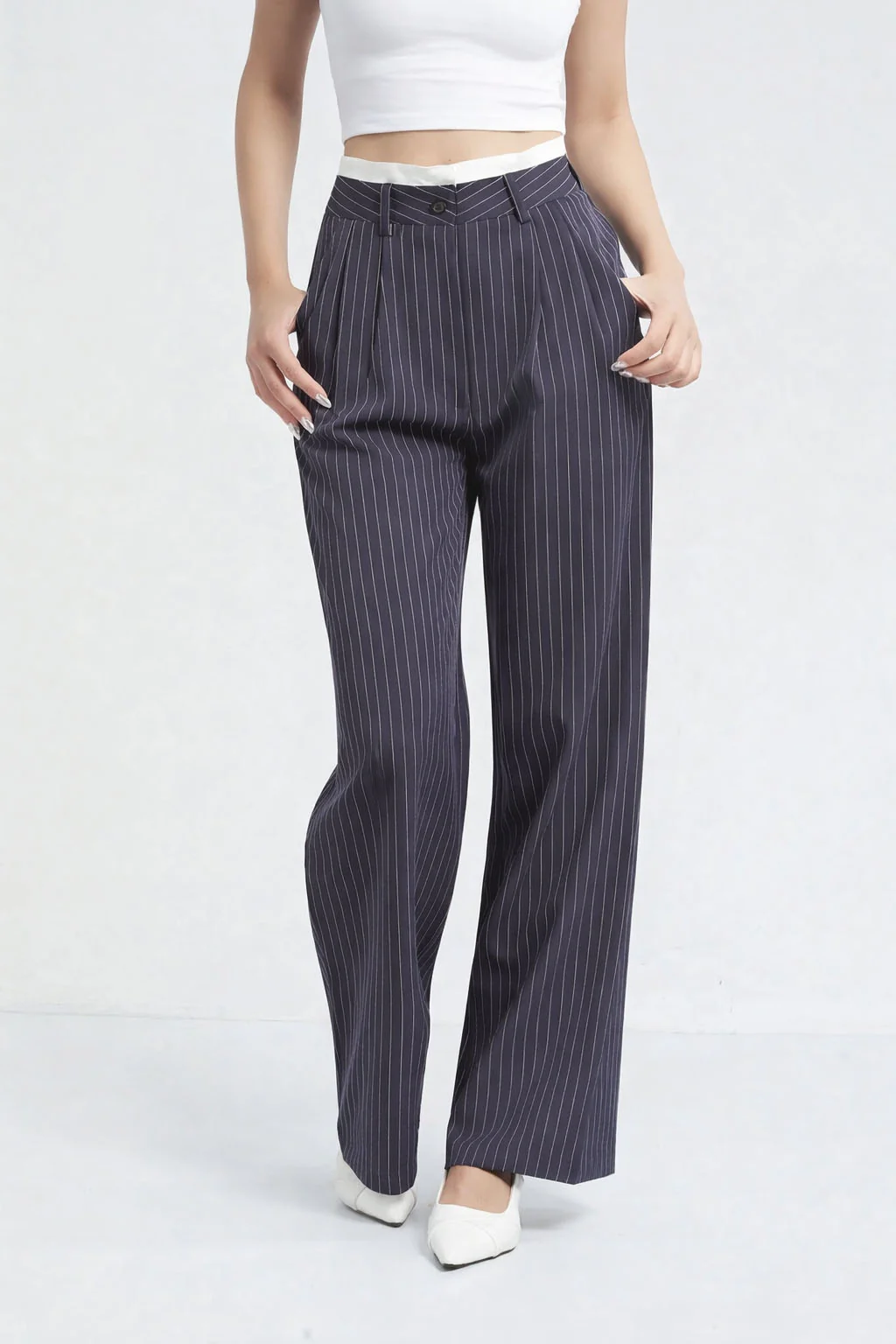 Striped Boxer Wide Leg Trousers - Image 21