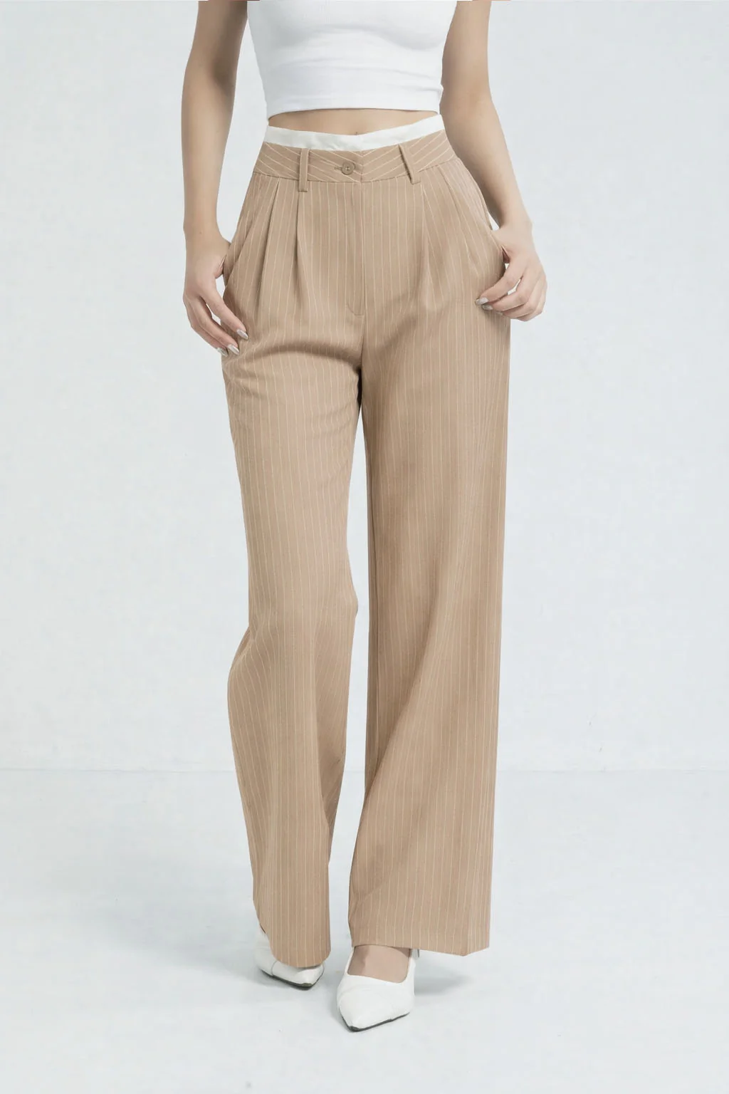 Striped Boxer Wide Leg Trousers - Image 25