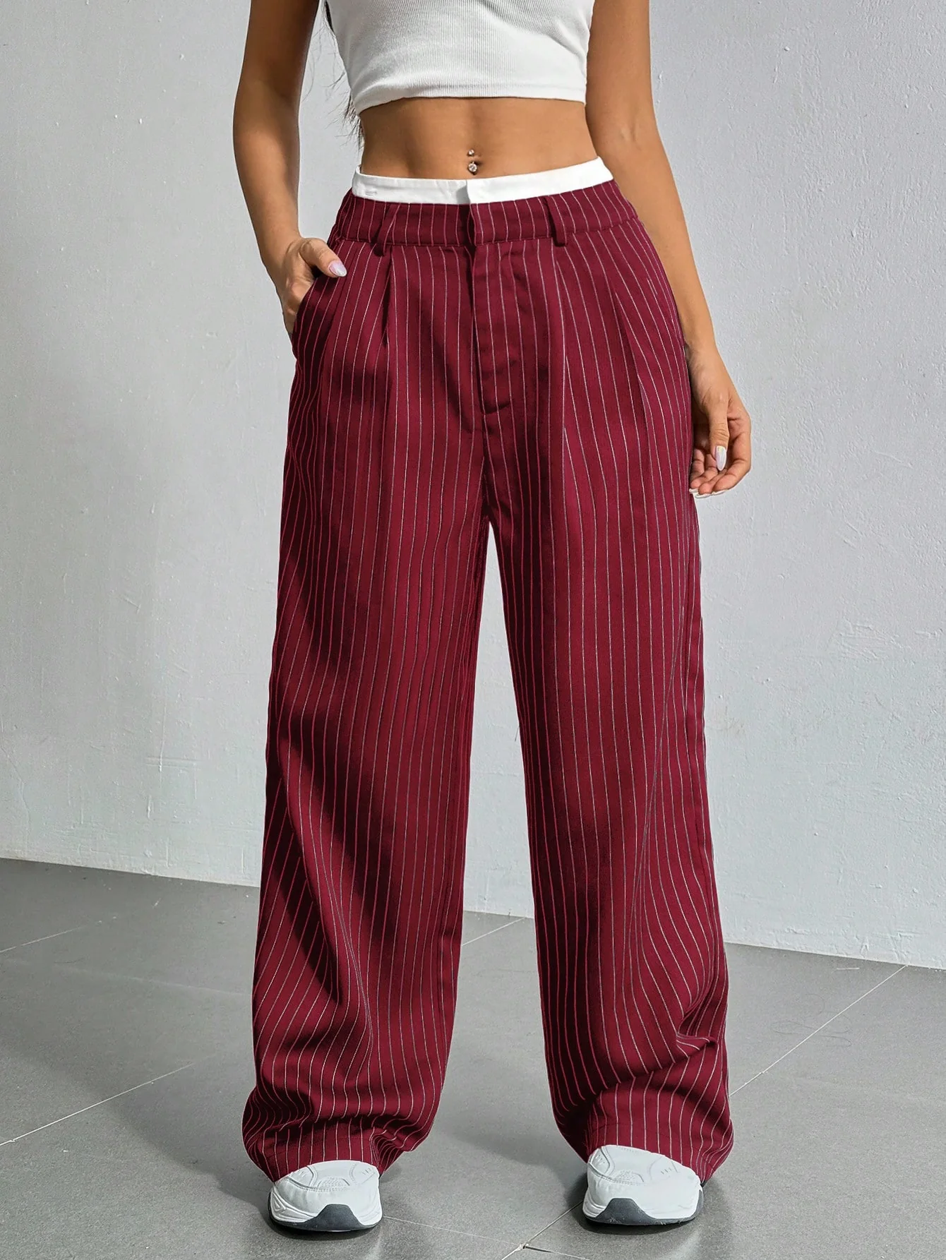 Striped Boxer Wide Leg Trousers - Image 5