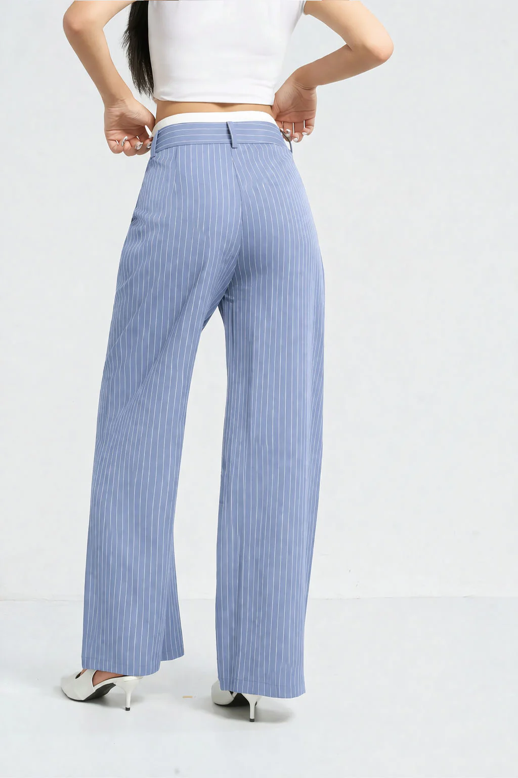 Striped Boxer Wide Leg Trousers - Image 8