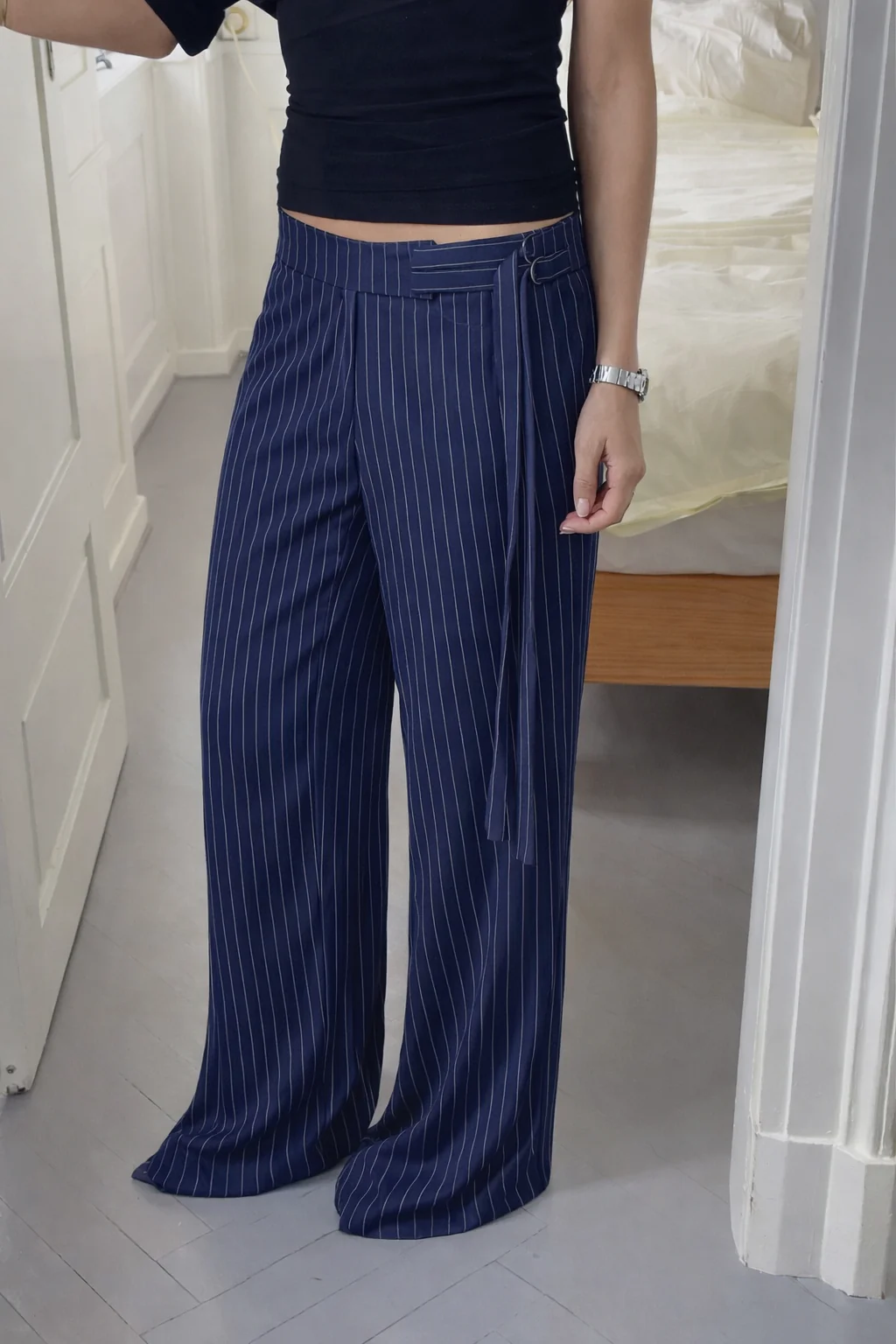 Striped Buckle Up Pants - Image 3