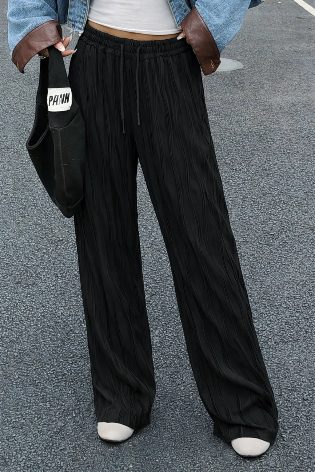 Surface Wave Texture Baggy Joggers - Image 5