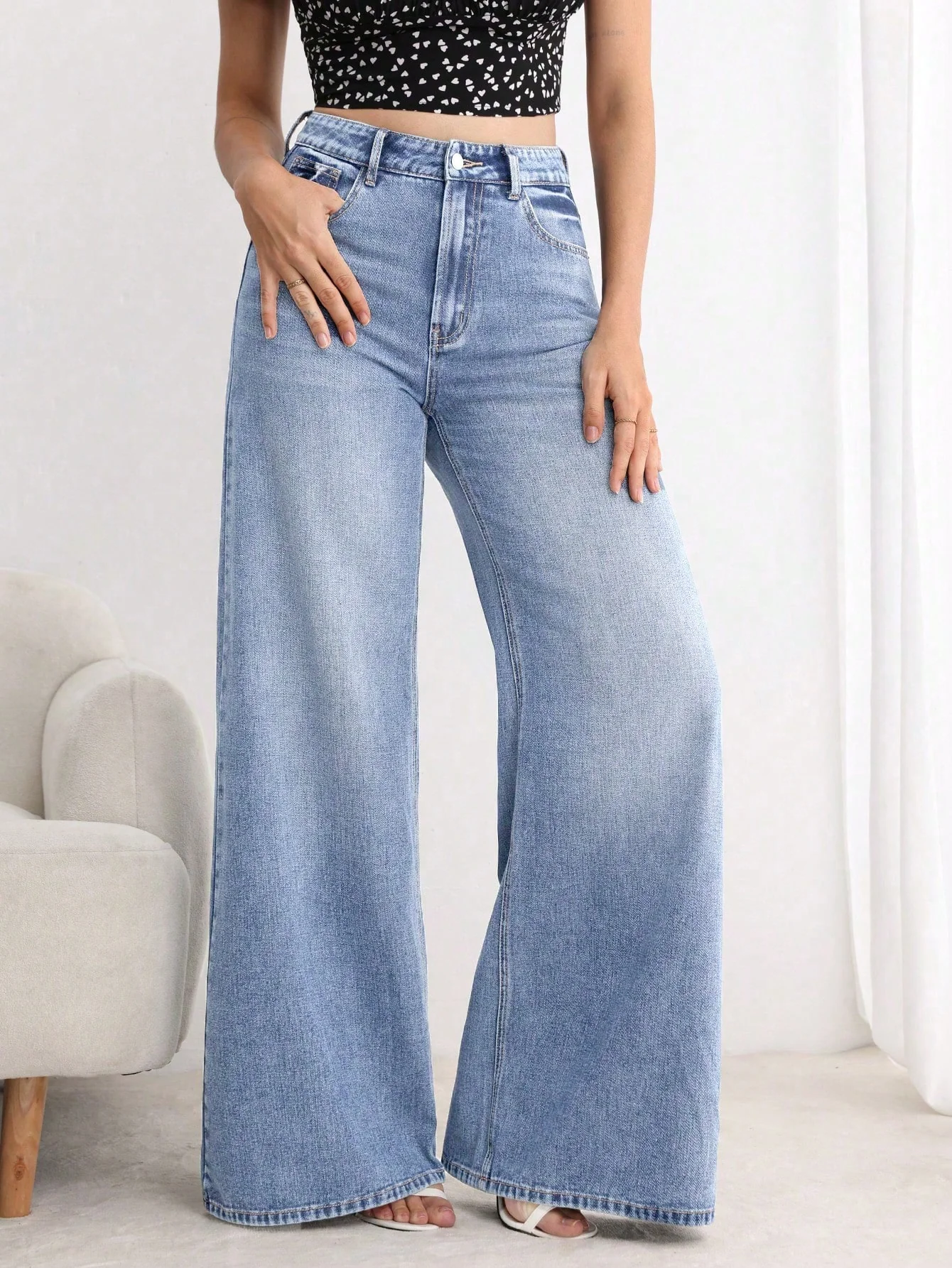 Sweet Static Extra Wide Leg Jeans - Image 5